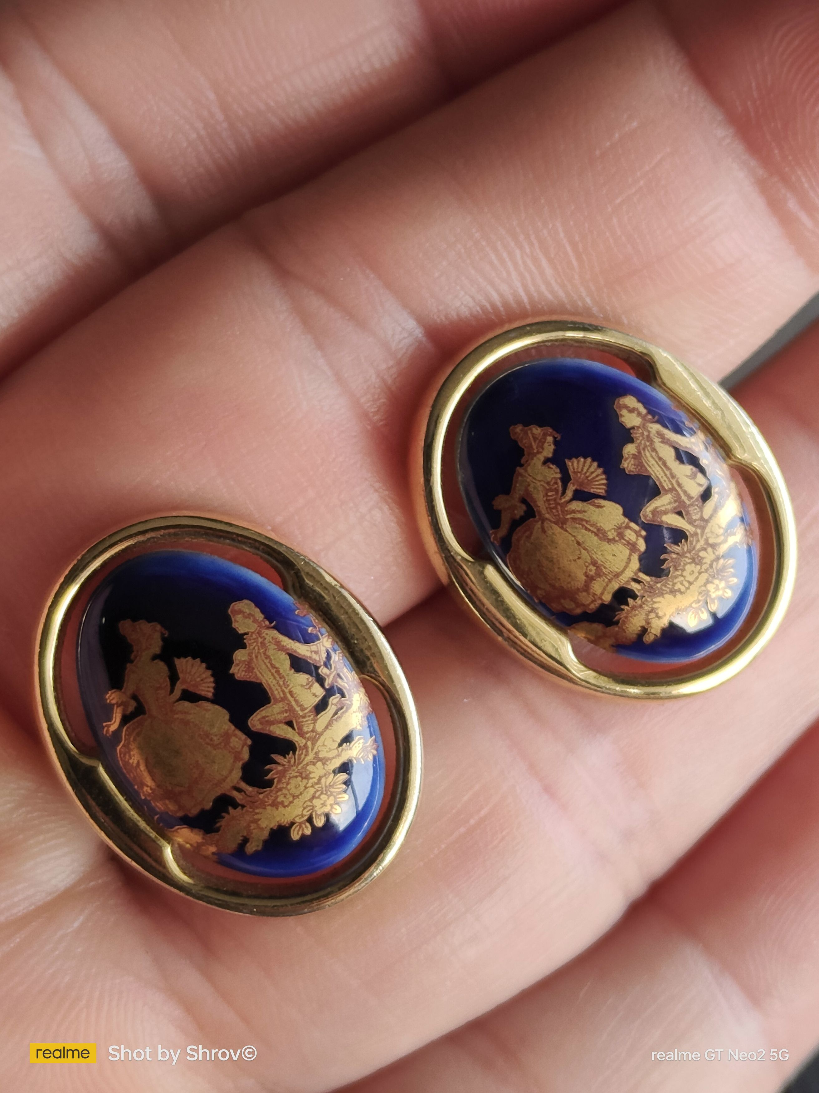 Vintage LIMOGES CASTEL CUFFLINKS MEN JEWELRY Size ONE SIZE - 3 Thumbnail
