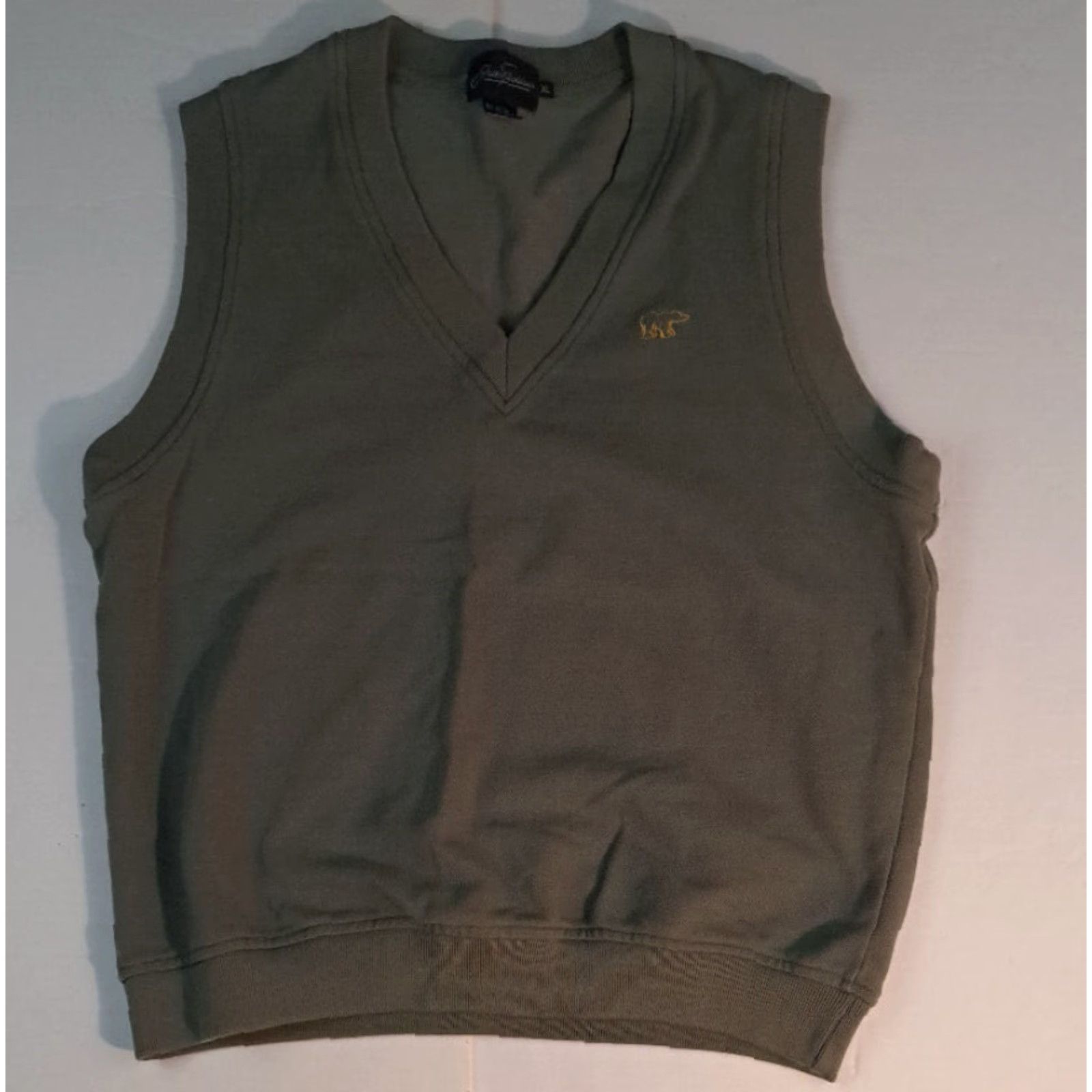 X-LARGE Jack Nicklaus Bear Logo Golf Sweater Vest Vest XL Tan Brown Fleece V-Neck Men 1980s Size XL Golf All Seasons Logo Pattern Solid Size US XL / EU 56 / 4 - 2 Thumbnail