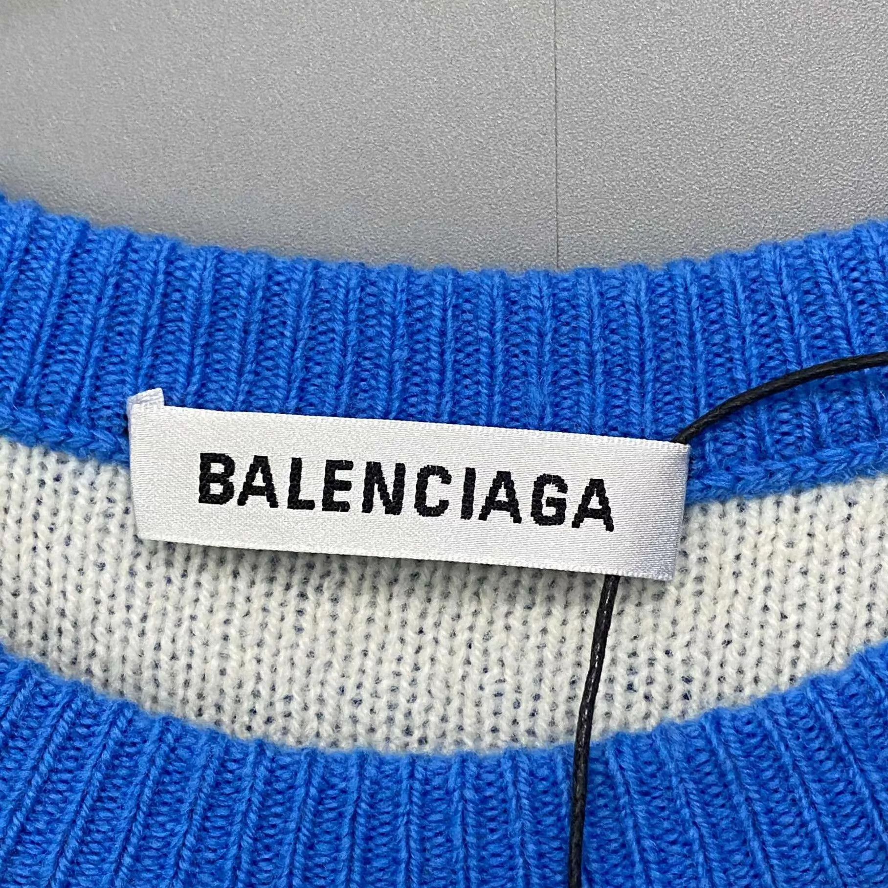 Balenciaga BALENCIAGA Blue All-Over Print Knit Top M Size US M / EU 48-50 / 2 - 4 Thumbnail