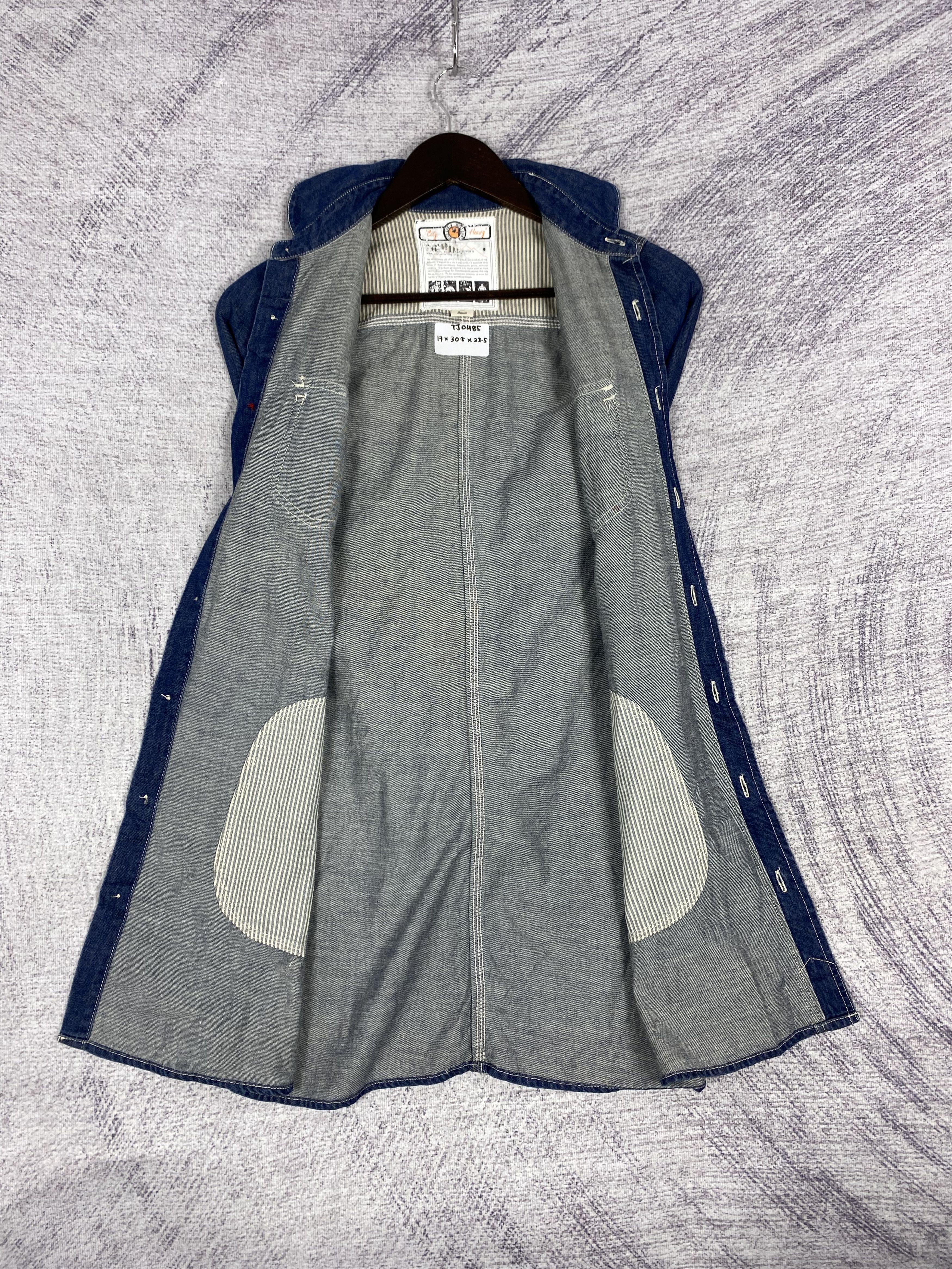 Edwin Vintage Edwin Buton Up Long Denim Jacket Size US S / EU 44-46 / 1 - 6 Thumbnail