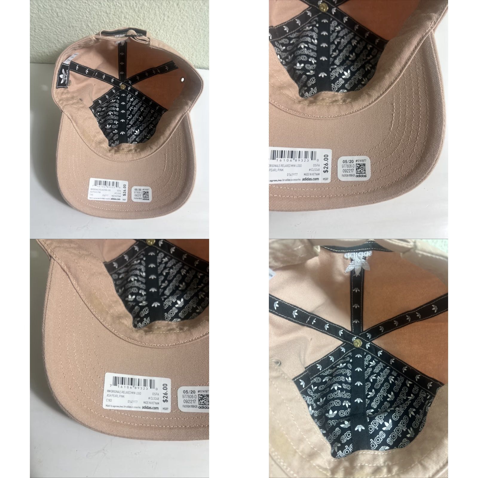 Adidas Adidas Originals Women's Pearl Pink Relaxed Mini Logo Adjustable Baseball Cap | Pink Knit Cotton Adjustable Adults Womens Cap Size ONE SIZE - 9 Thumbnail