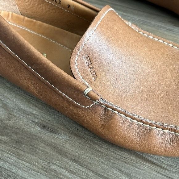 Prada Prada Tan Leather Driving Loafers Moccasin Style Slip Ons Em Size US 9 / EU 42 - 2 Thumbnail
