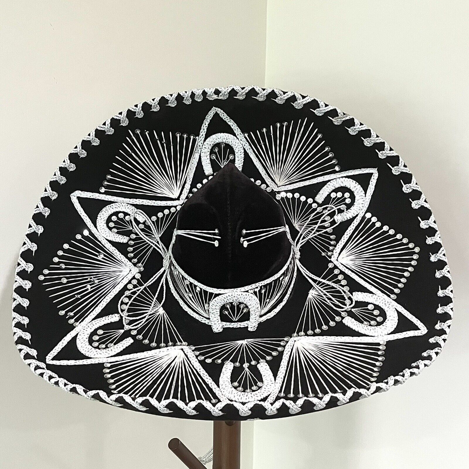Pigalle Pigalle Mexican Mariachi Sombrero Black & White Horseshoes Size ONE SIZE - 1 Thumbnail