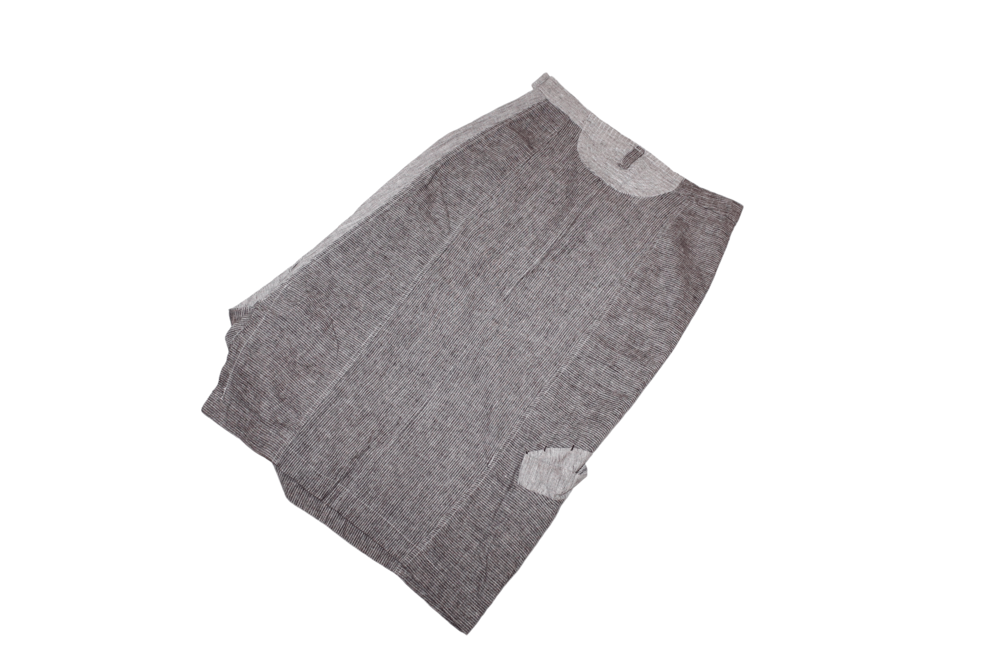Japanese Brand Rare VTG🔥 ANIMALE Hickory Linen Cotton Asymmetric Skirt Size 30" / US 8 / IT 44 - 8 Thumbnail