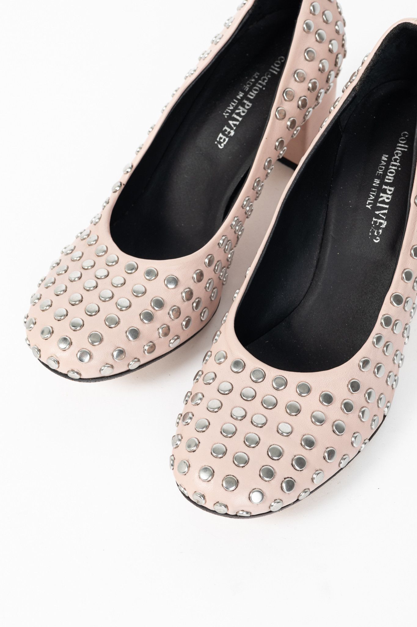 Other collection PRIVEE Pink Studded Leather Block-Heel Pumps Size US 7.5 / IT 37.5 - 6 Thumbnail