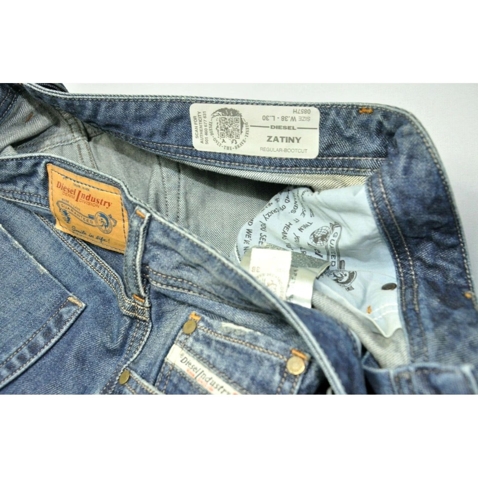 Diesel DIESEL ZATINY Regular-Bootcut Jeans 38W/L30 Men Blue 5-Pocket Denim Cotton Vintage No N/A Size US 38 / EU 54 - 7 Thumbnail