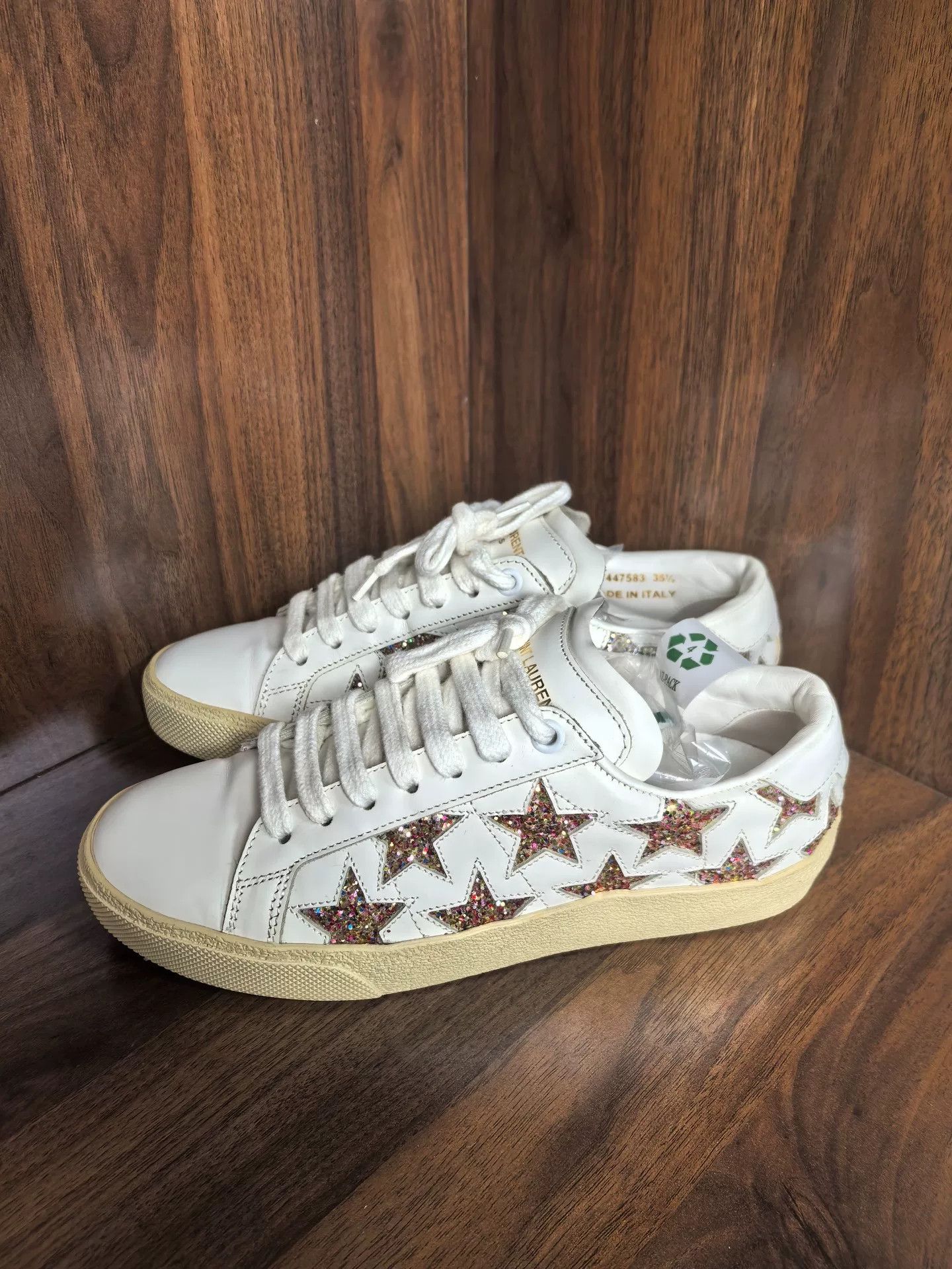 Saint Laurent Paris Saint Laurent Paris White Lowtop Sneakers us_5-5 Women Size US 5.5 / IT 35.5 - 1 Thumbnail