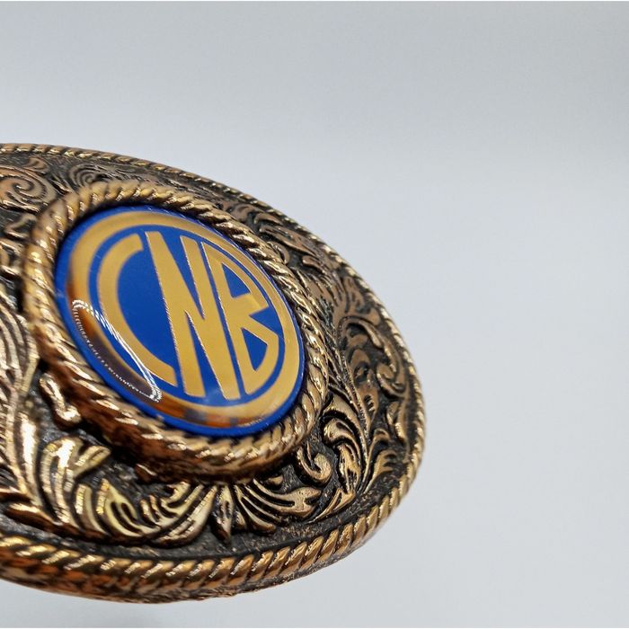 Costume National Brown Letter Logo Buckle Belt