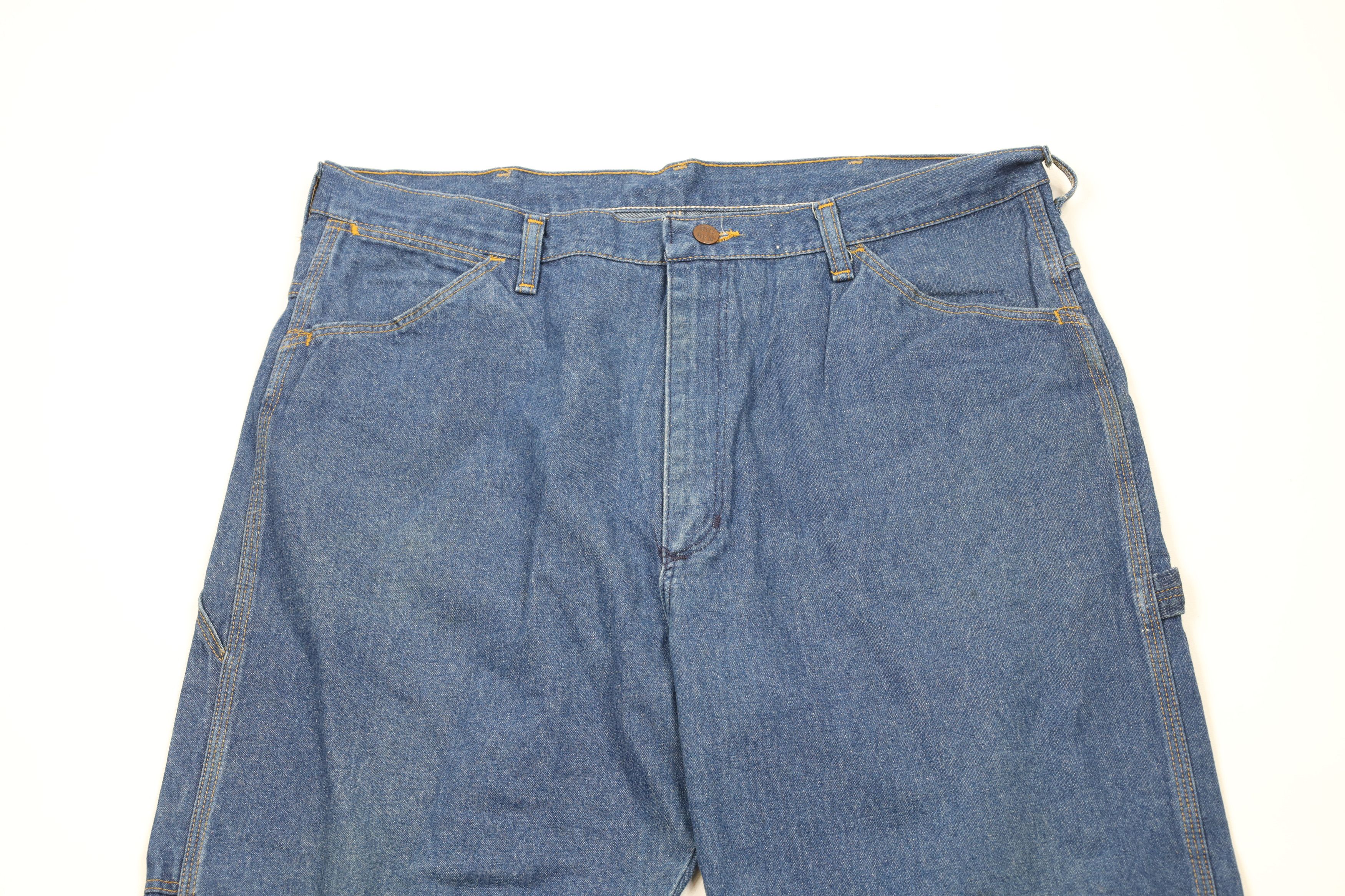 Vintage Vintage 90s Streetwear Workwear Wide Leg Dungaree Jeans USA Size US 38 / EU 54 - 2 Thumbnail