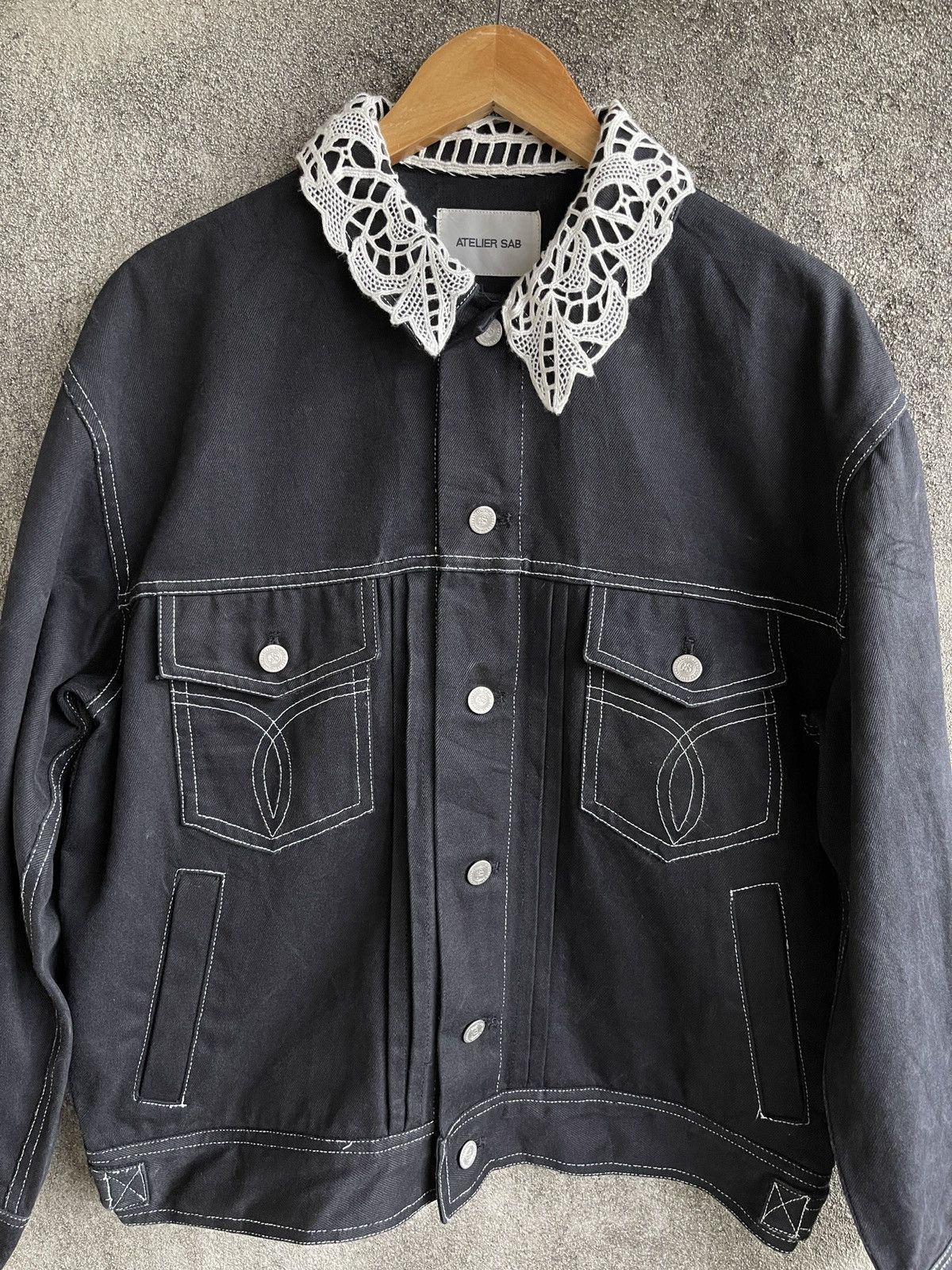 Japanese Brand Rare🔥Designer Atelier Sab Trucker Denim Jacket Size US L / EU 52-54 / 3 - 3 Thumbnail