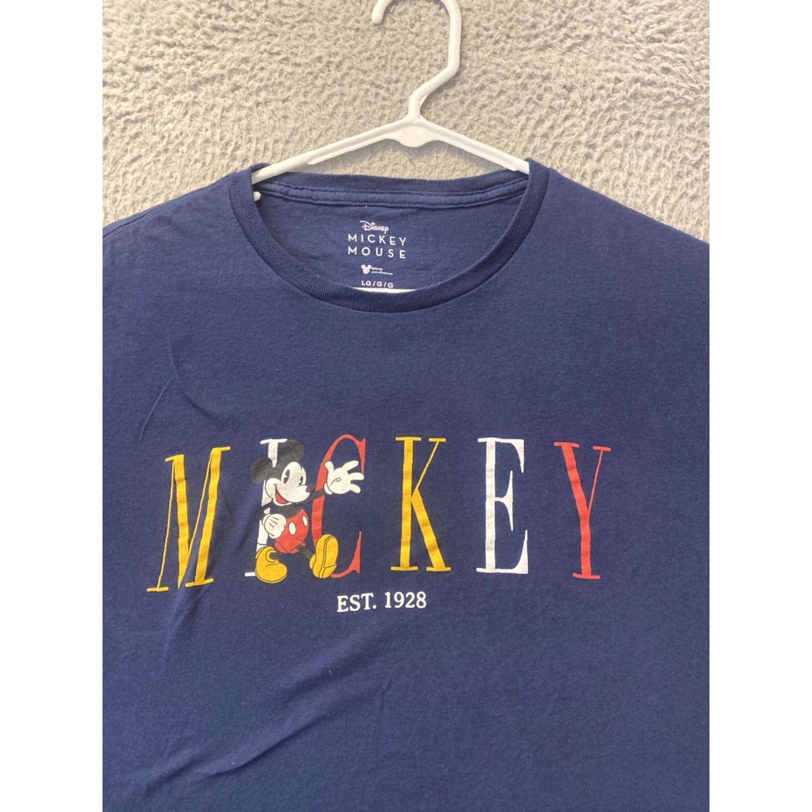 Disney DISNEY Shirt Mens L Blue Mickey Mouse Theme Cartoon Animation T‑Shirt 10912 Size US L / EU 52-54 / 3 - 2 Thumbnail