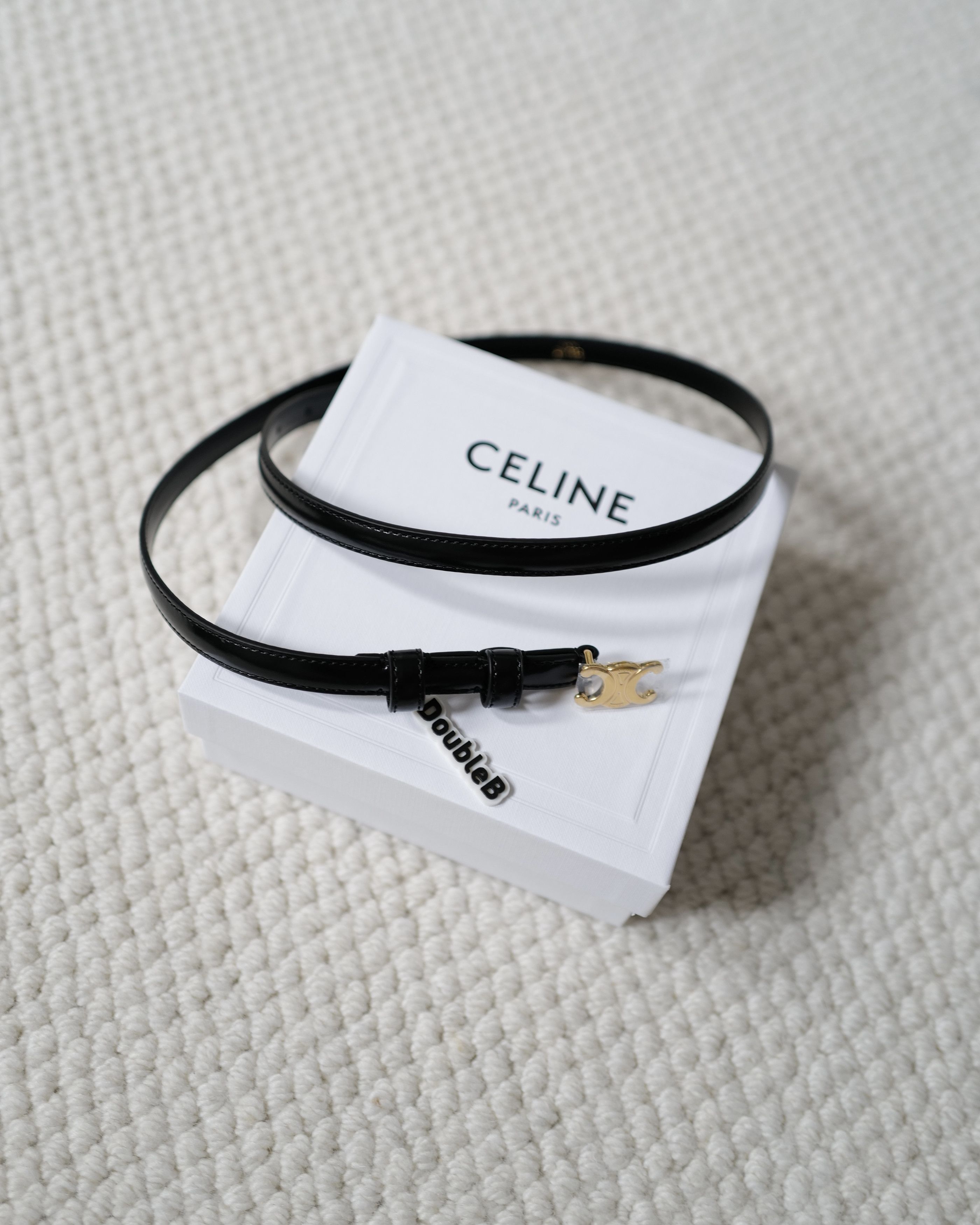 Celine SMALL TRIOMPHE BELT IN TAURILLON LEATHER Size ONE SIZE - 1 Thumbnail