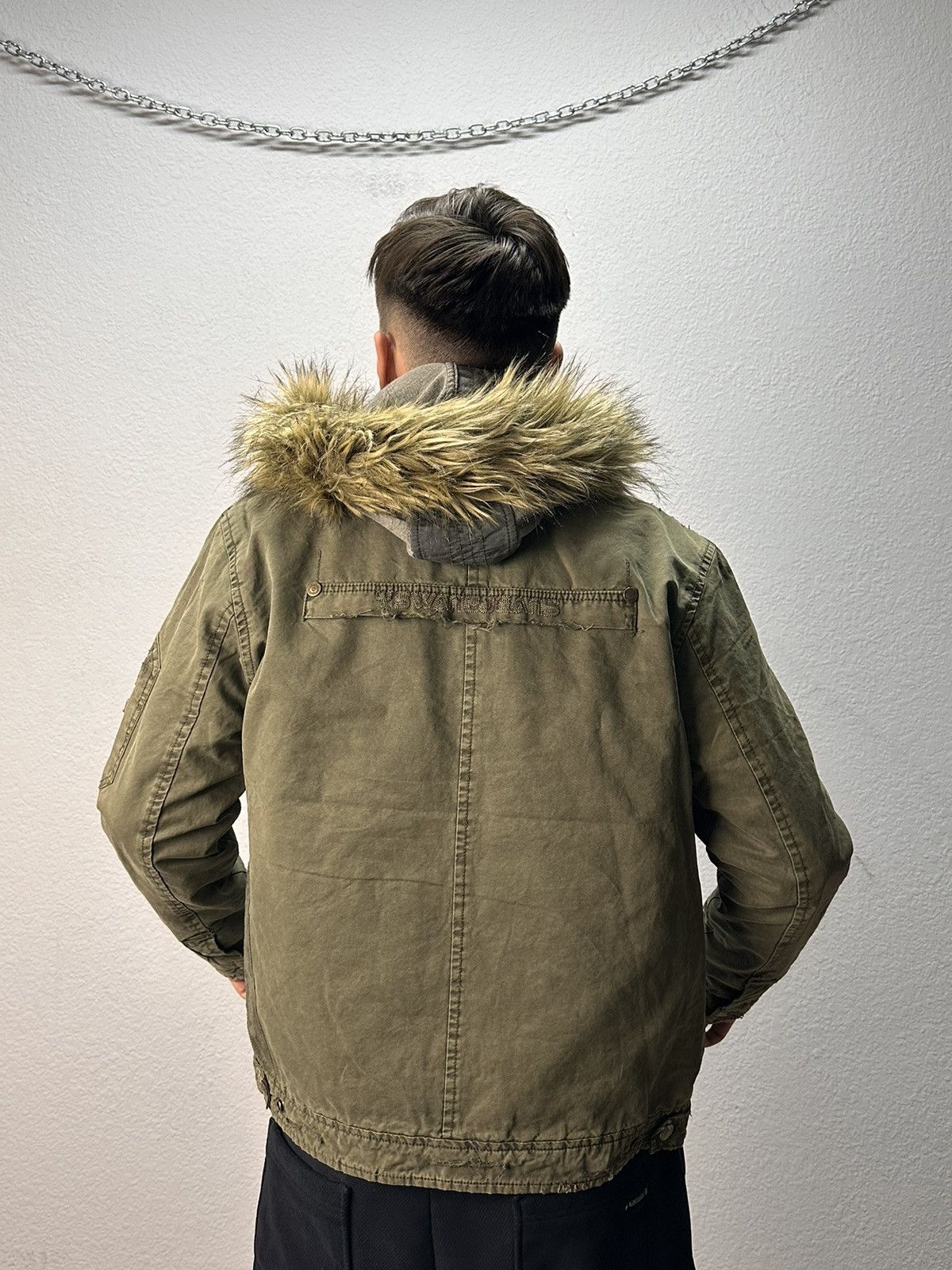 If Six Was Nine Vintage Army Military Fur Hood Jacket Y2K Utility Cropped Size US M / EU 48-50 / 2 - 17 Thumbnail