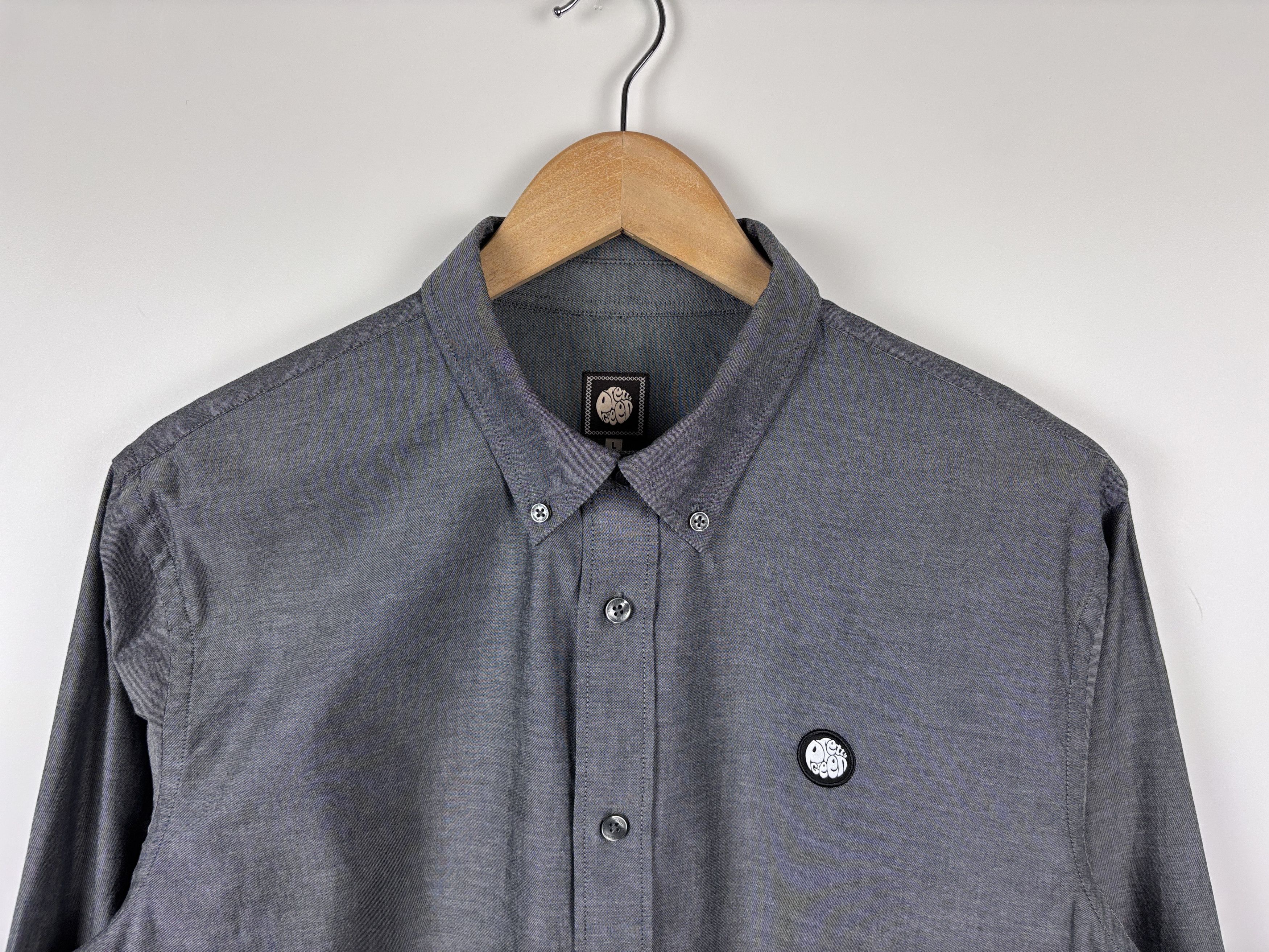 Pretty Green Pretty Green Button Down Long Sleeve Shirt Cotton Gray L Size US L / EU 52-54 / 3 - 2 Thumbnail