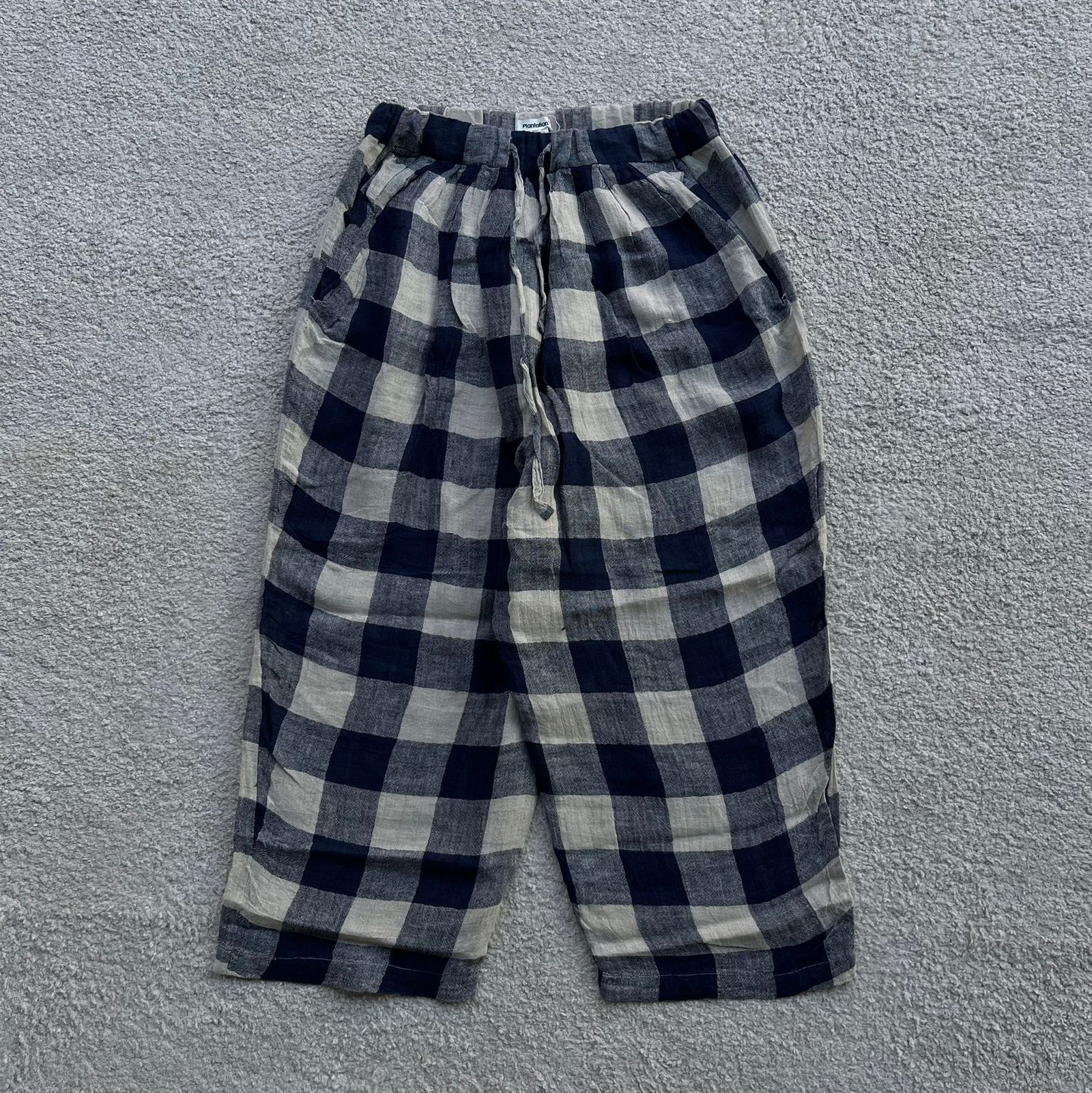 Issey Miyake Plantation by Issey Miyake Hemp Plaid Wide Pants Size US 32 / EU 48 - 1 Thumbnail