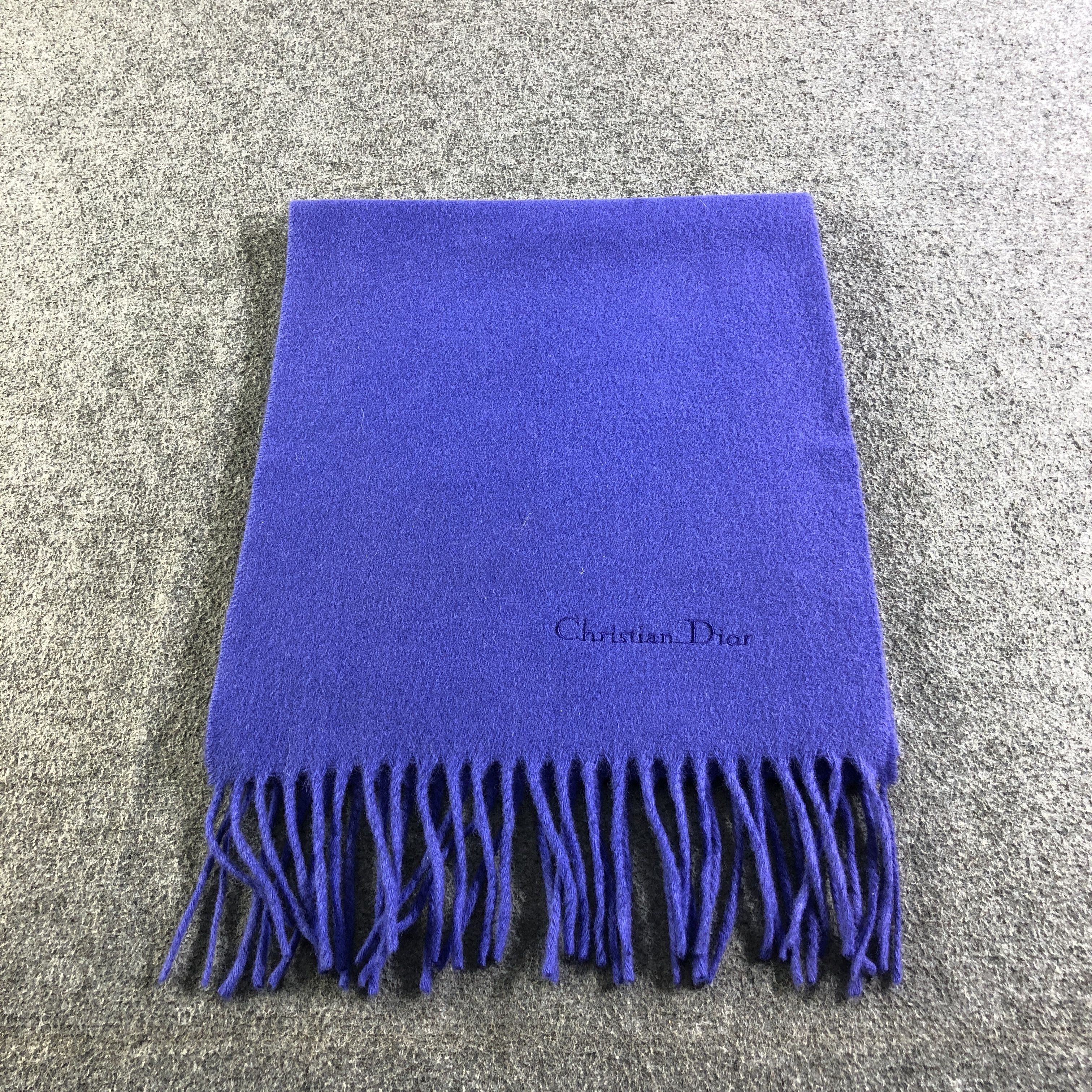 Christian Dior Monsieur Christian Dior Plain Wool Scarf Muffler V2681 Size ONE SIZE - 2 Thumbnail