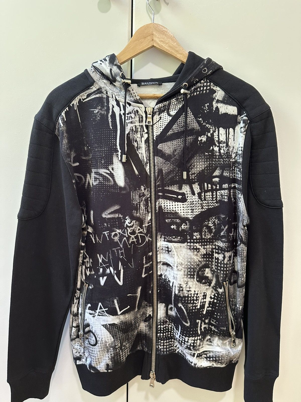Balmain Balmain Graffiti Zipup Hoodie Size US M / EU 48-50 / 2 - 1 Thumbnail