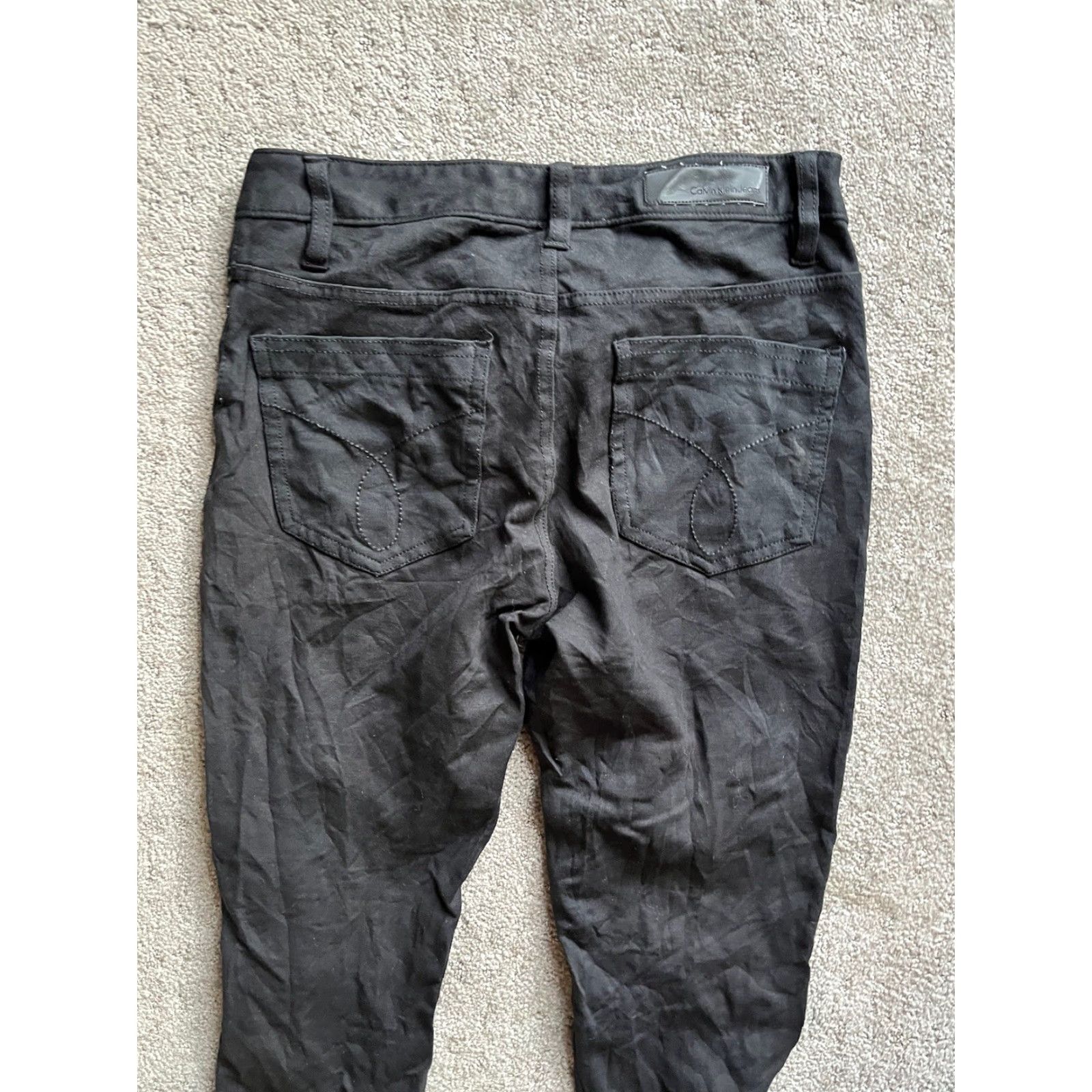 Calvin Klein CALVIN KLEIN Women's Jeggings Size 2 Black Slim Tapered Stretch Viscose Nylon Size 26" / US 2 / IT 38 - 2 Thumbnail