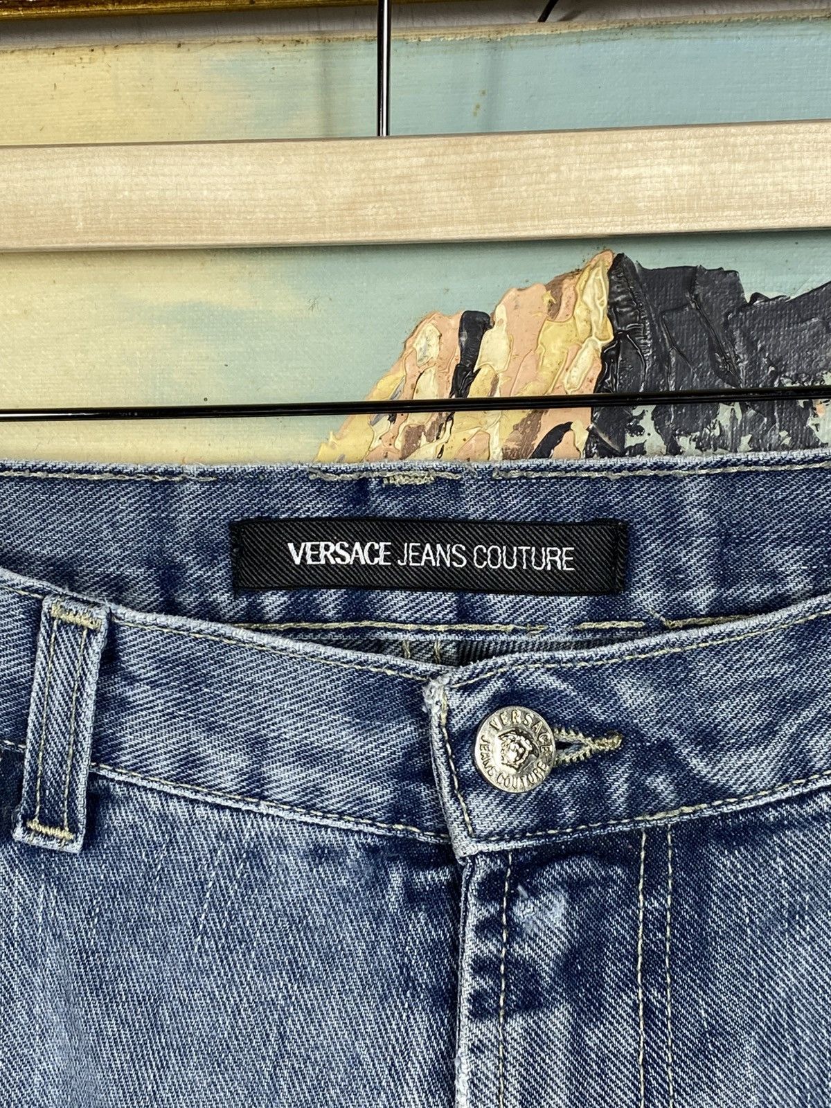 Versace Jeans Couture × Vintage Versace Jeans Couture Vintage Y2k Denim Jeans Trousers Pants Size US 40 / EU 56 - 6 Thumbnail