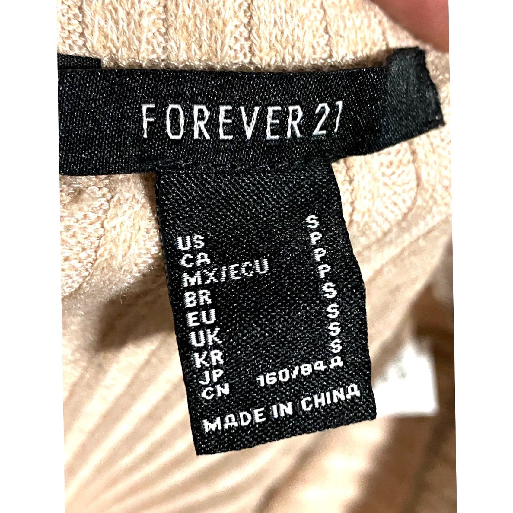 Forever 21 FOREVER 21 Ribbed Knit Pencil Tube Skirt Side Slit S Tan Casual Women's Skirt Long Size 28" / US 6 / IT 42 - 5 Thumbnail