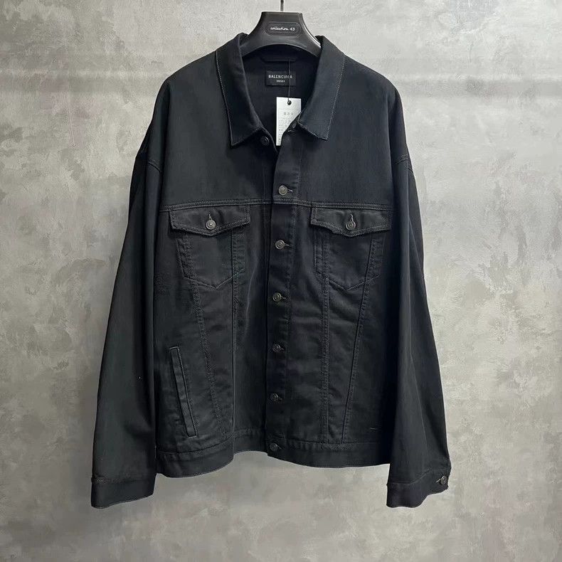 Balenciaga Balenciaga Black Solid Print Lapel Single Breasted Long Sle Size US XXL / EU 58 / 5 - 1 Thumbnail