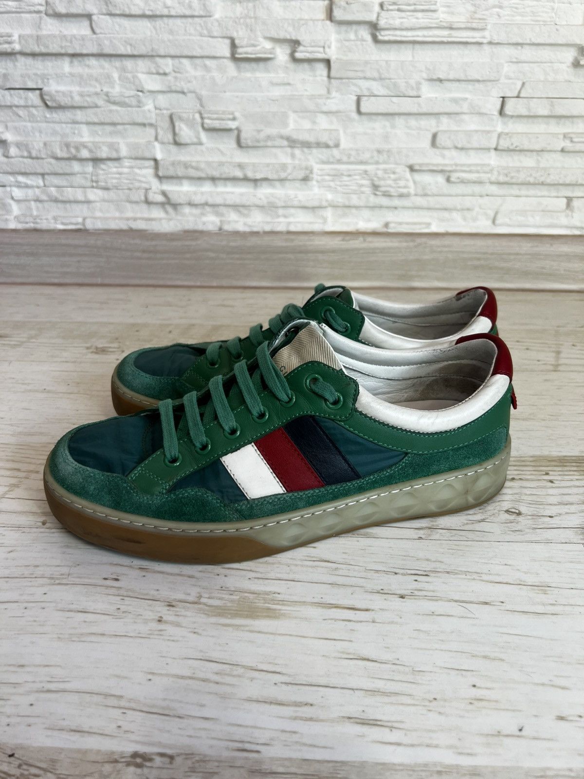 Gucci Gucci Green Suede Nylon Sneakers 501215 Size 38 / US 8 Size US 7.5 / IT 37.5 - 5 Thumbnail
