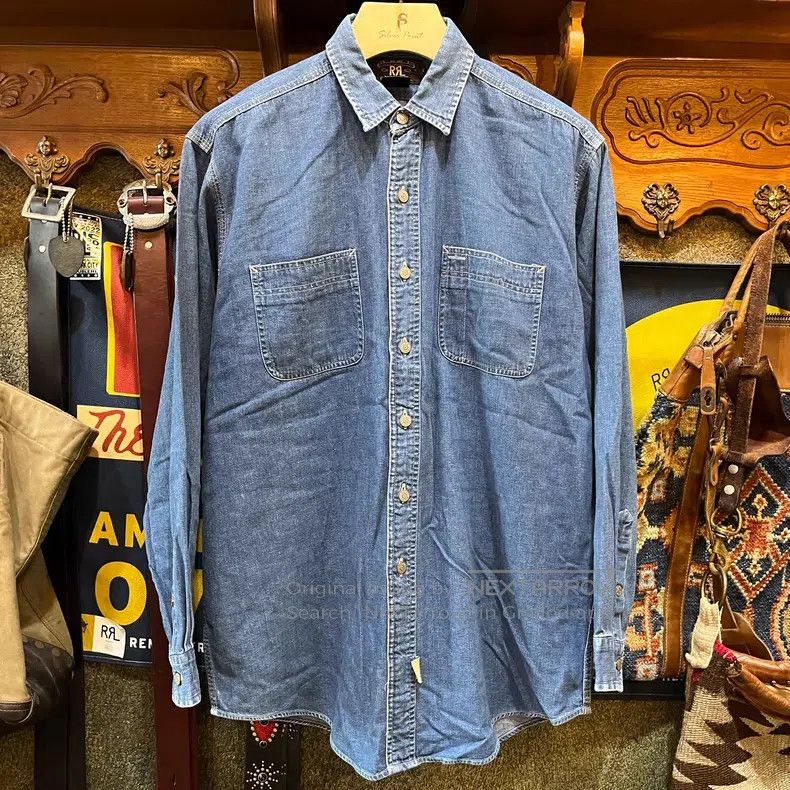 RRL Ralph Lauren RRL Ralph Lauren Denim Shirt Size US L / EU 52-54 / 3 - 1 Thumbnail