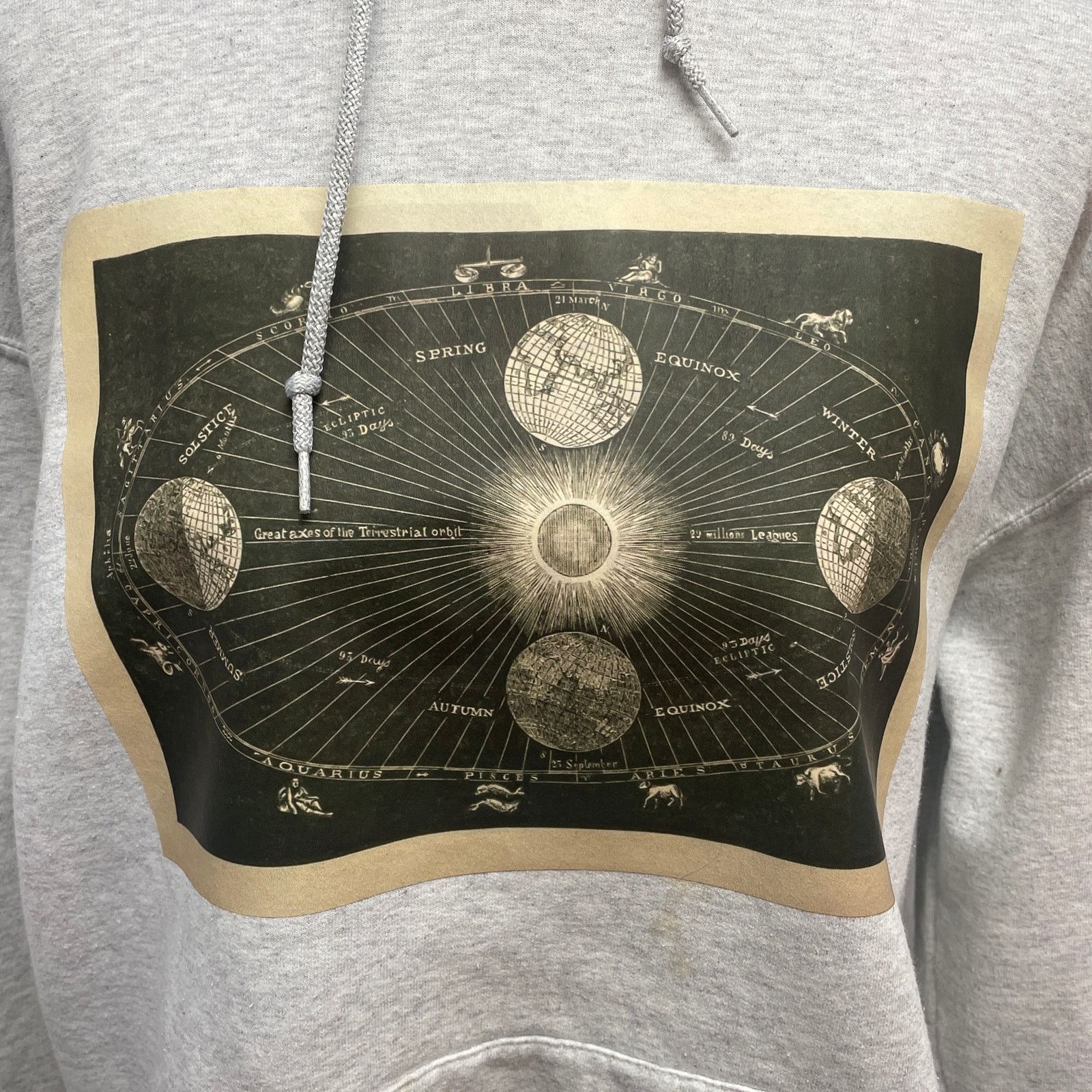 Jerzees Hand Printed Large Vintage Astrology Chart Sweatshirt Hoodie Size US L / EU 52-54 / 3 - 2 Thumbnail