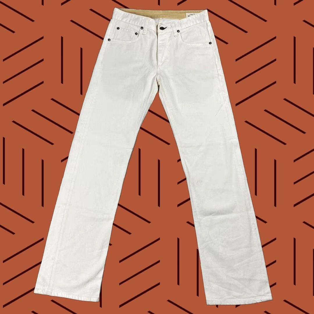 Rag & Bone WOMENS rag & bone MADE IN NY USA WHITE BUTTON FLY STRAIGHT LEG DENIM JEANS SZ 30 Jeans Size 30" / US 8 / IT 44 - 1 Thumbnail
