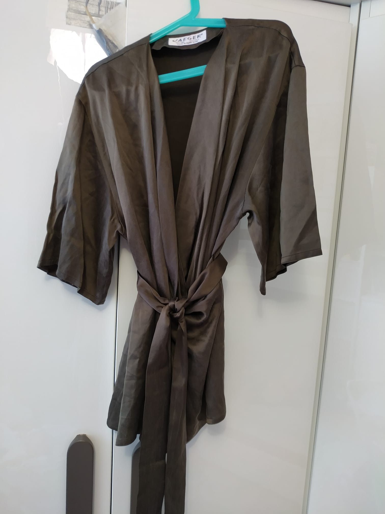 Jaeger Jaeger silk kimono blouse green khaki Size M / US 6-8 / IT 42-44 - 7 Thumbnail