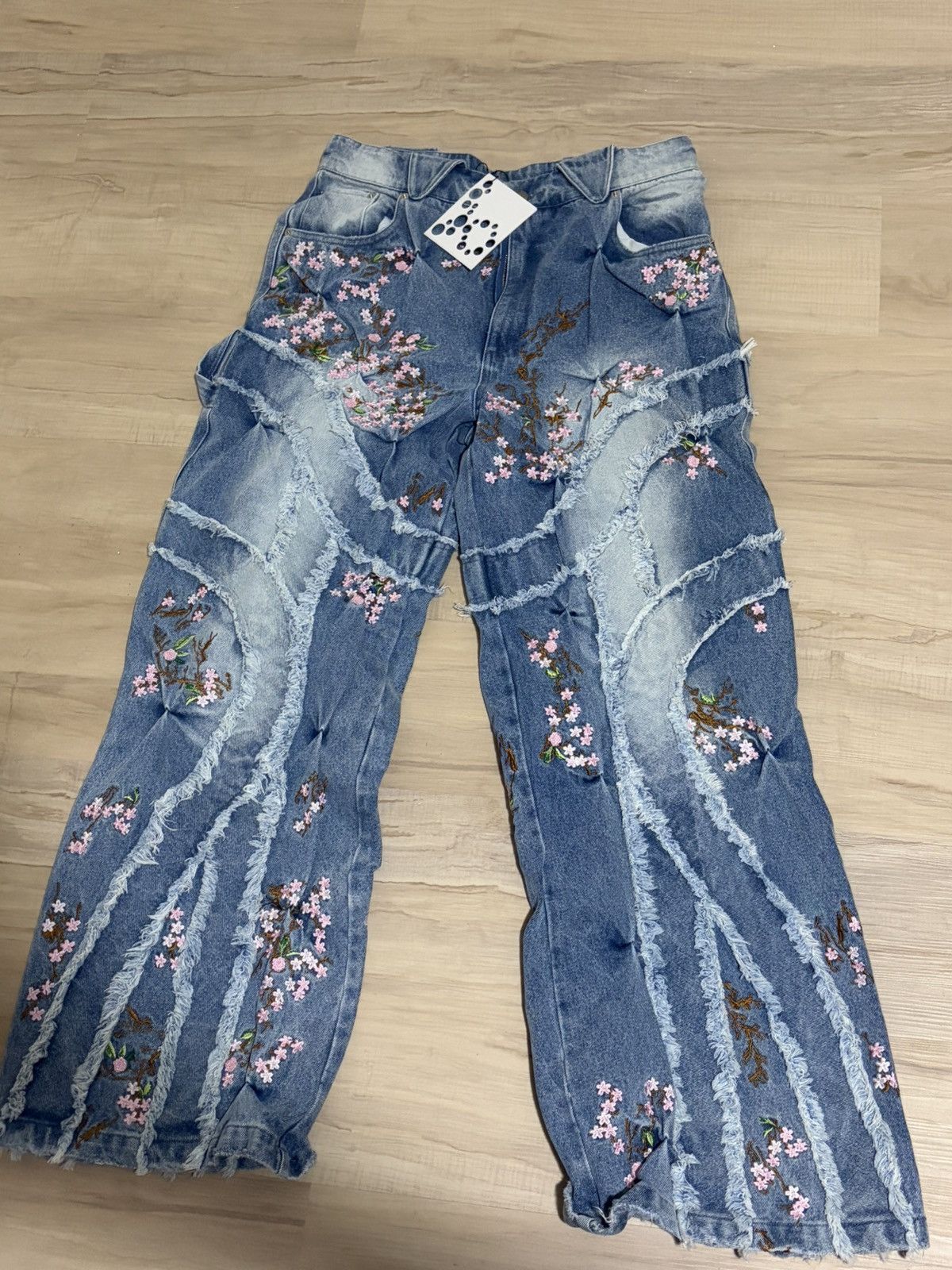 Bad Son Cherry Blossom Denim Pants Size US 36 / EU 52 - 2 Thumbnail