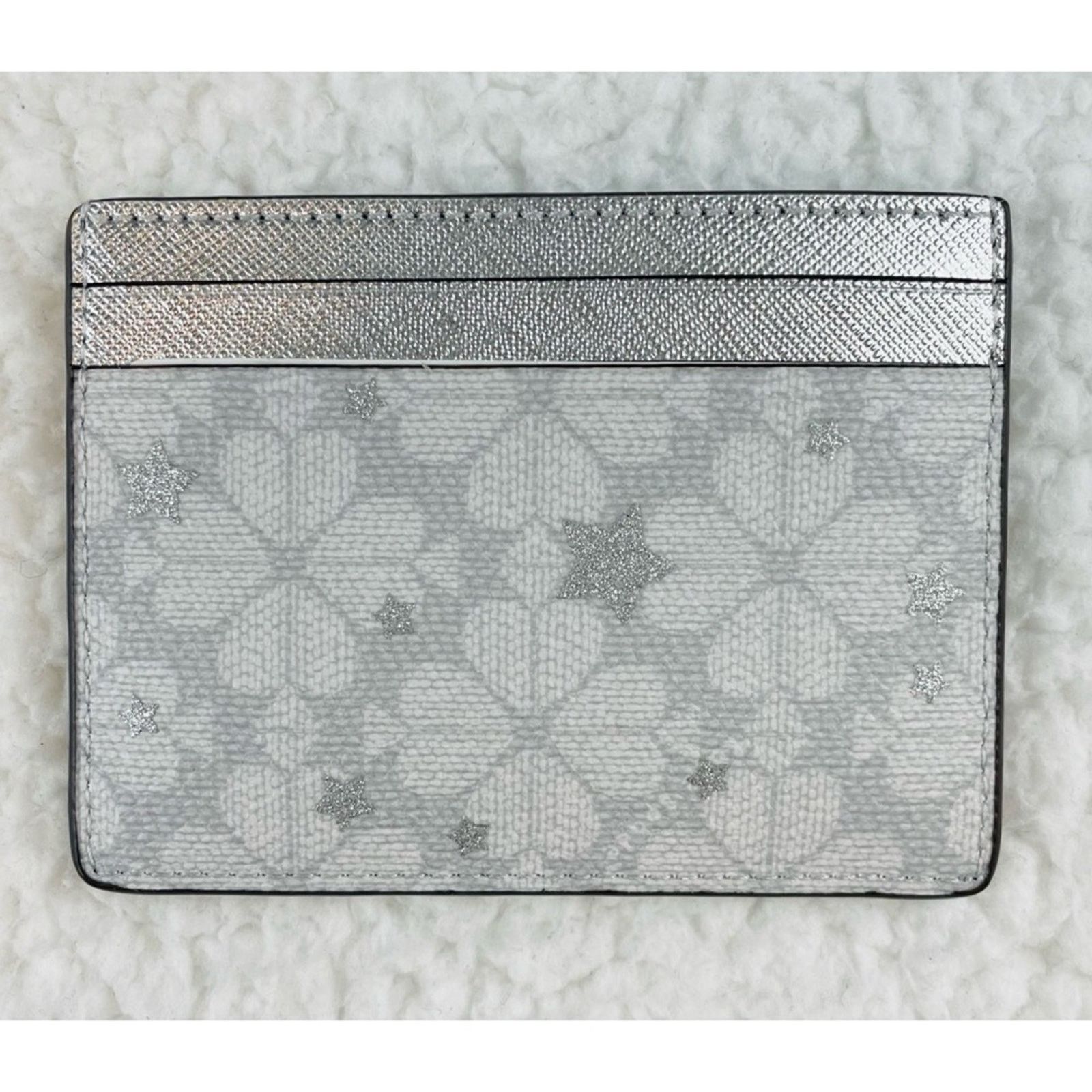Kate Spade KATE SPADE • Platinum Grey Flower Star Slim Card Holder Size ONE SIZE - 5 Thumbnail