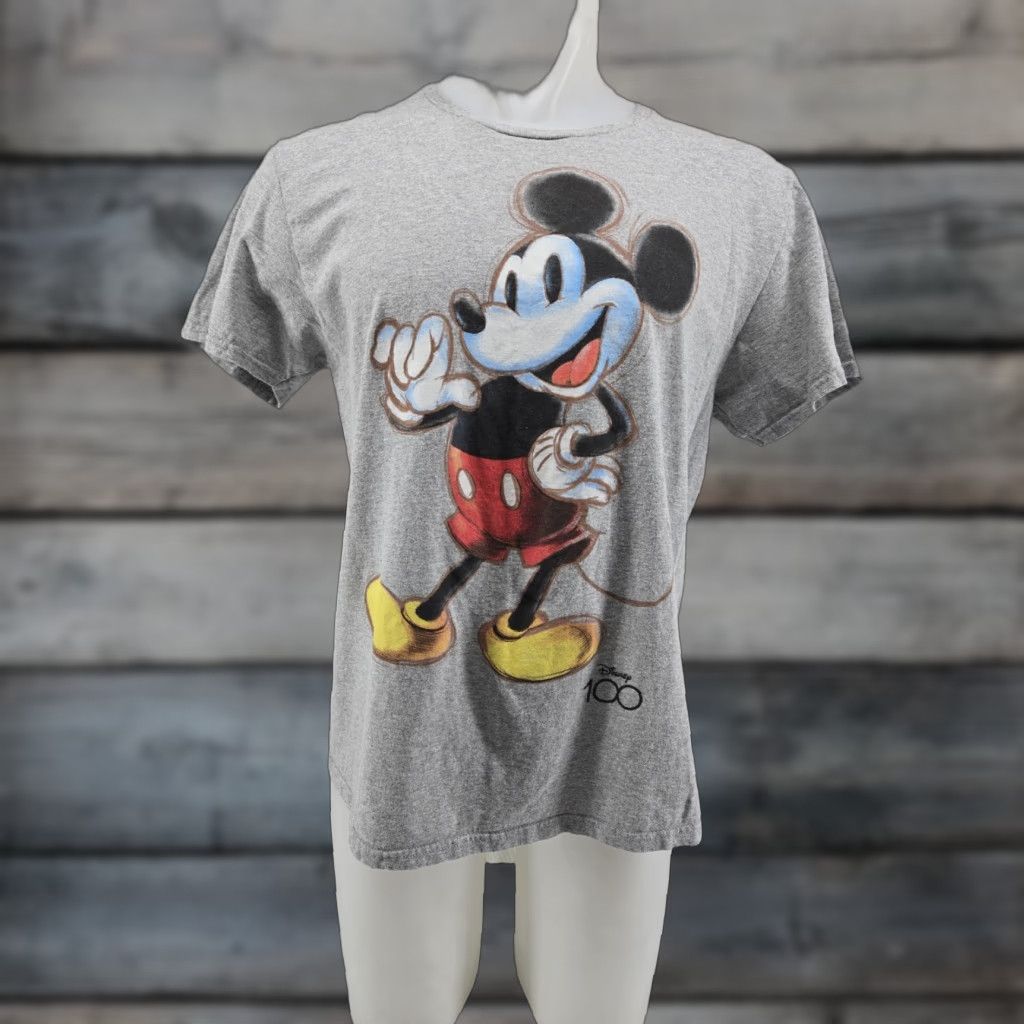 Disney Disney Mickey Mouse 100 Year Anniversary Shirt Large Gray Mens Shirt Crew Neck Short Sleeve Cotton Logo Vintage: No Brand Disney Theme Cartoon 2020s Size US L / EU 52-54 / 3 - 1 Thumbnail