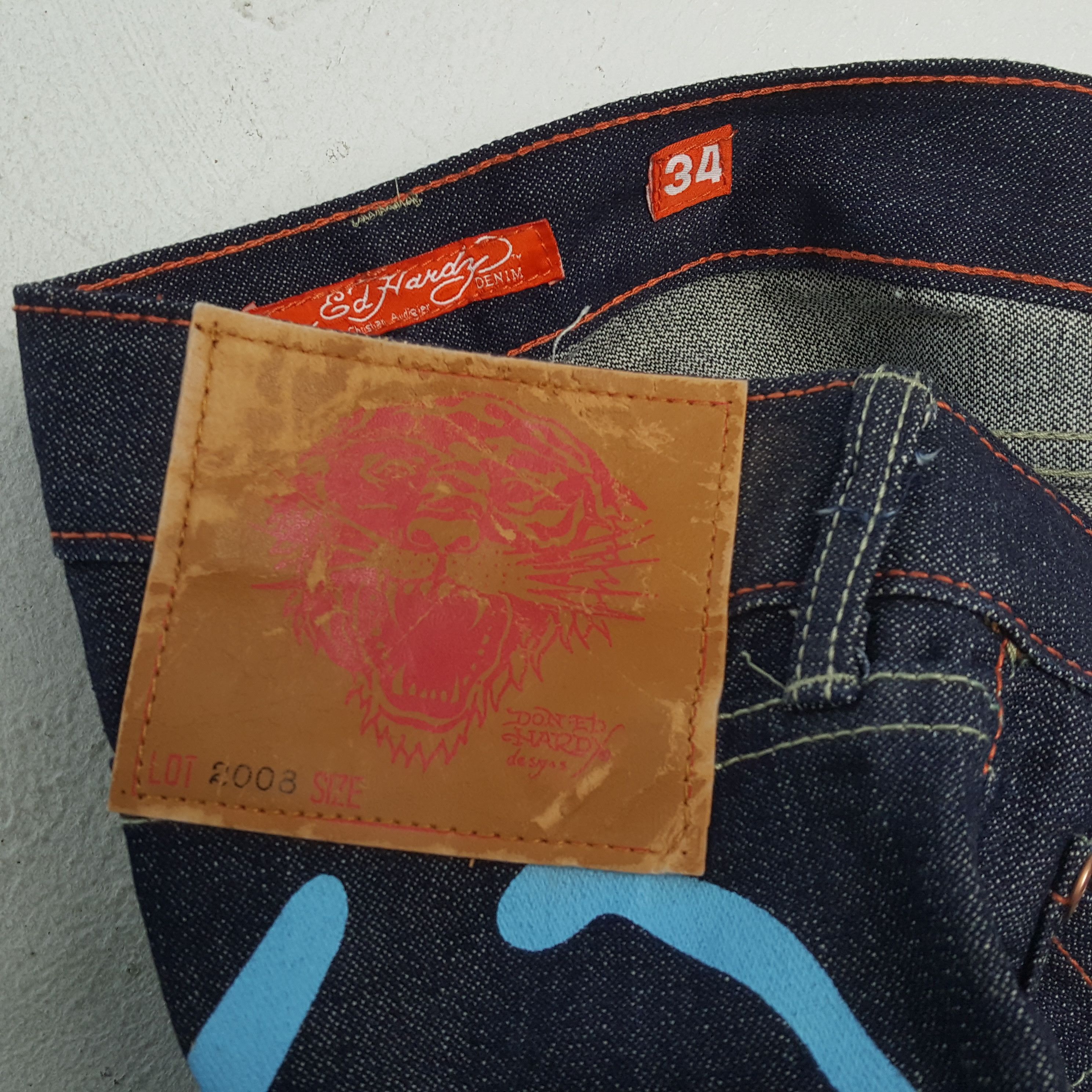 Christian Audigier × Ed Hardy × Vintage Vintage ED HARDY By Christian Audigier Designer Style Jeans Size US 36 / EU 52 - 14 Thumbnail