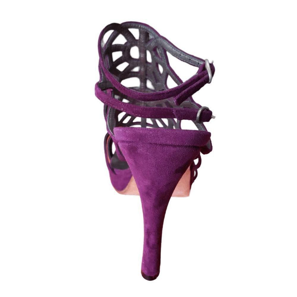 Designer CT1599b Ladies Purple Strappy Sandals Size 7 High Heels Size US 7 / IT 37 - 2 Thumbnail