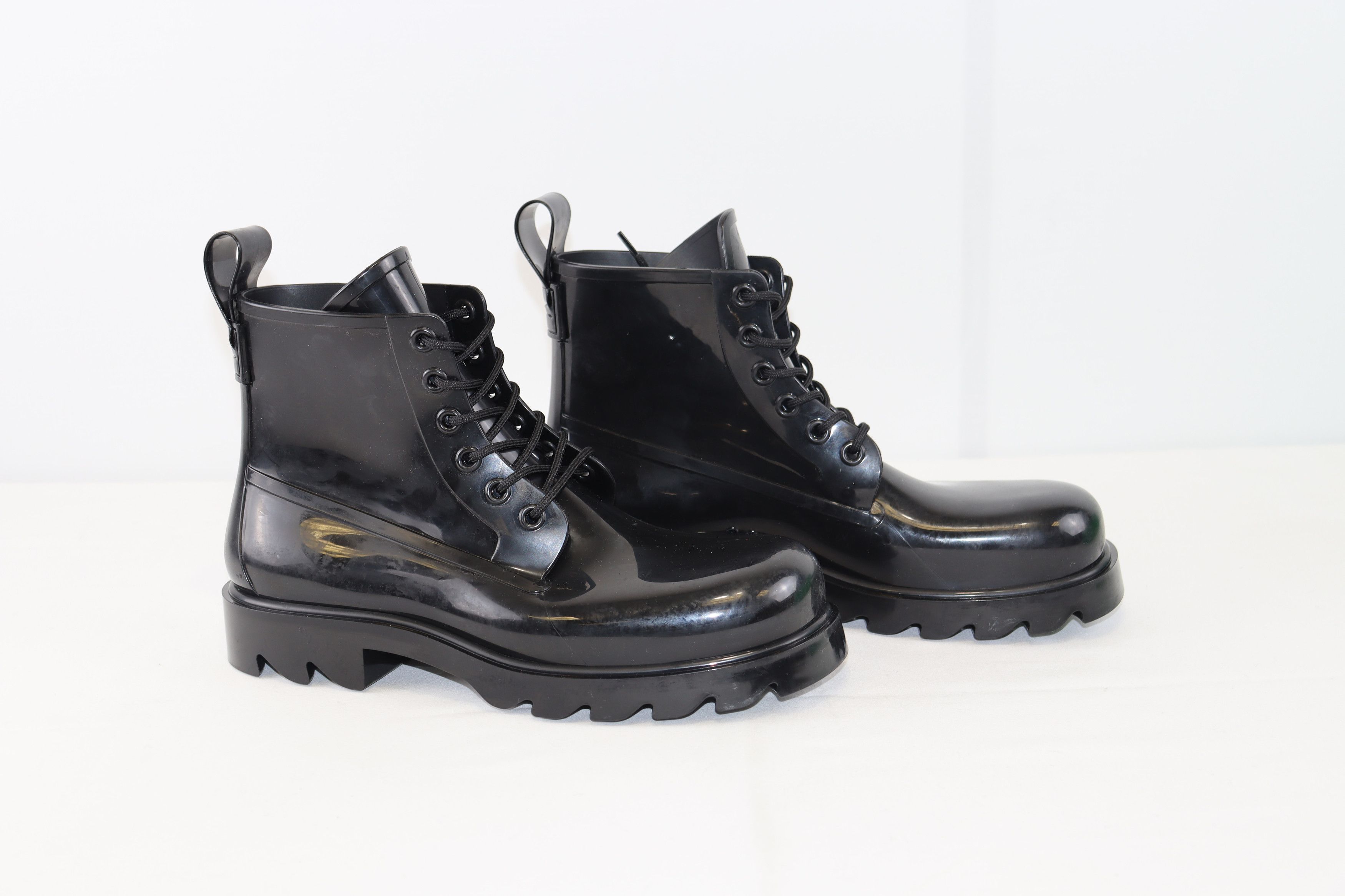 Bottega Veneta o1rshd1 Strider Shiny Rubber Boots in Black Size US 11 / EU 44 - 9 Thumbnail