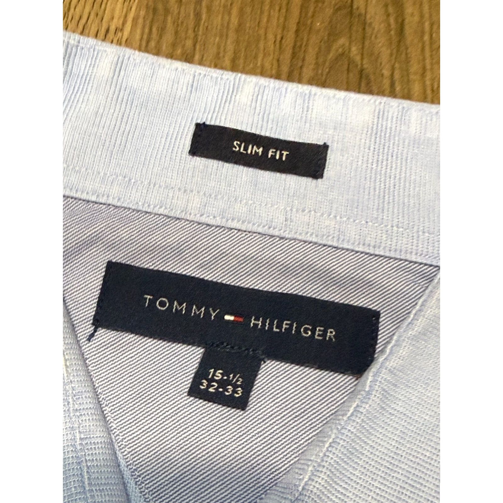 Tommy Hilfiger Tommy Hilfiger Shirt Men's 15.5-32/33 Blue Long Sleeve Button Up Shirt Slim Fit Size US M / EU 48-50 / 2 - 5 Thumbnail
