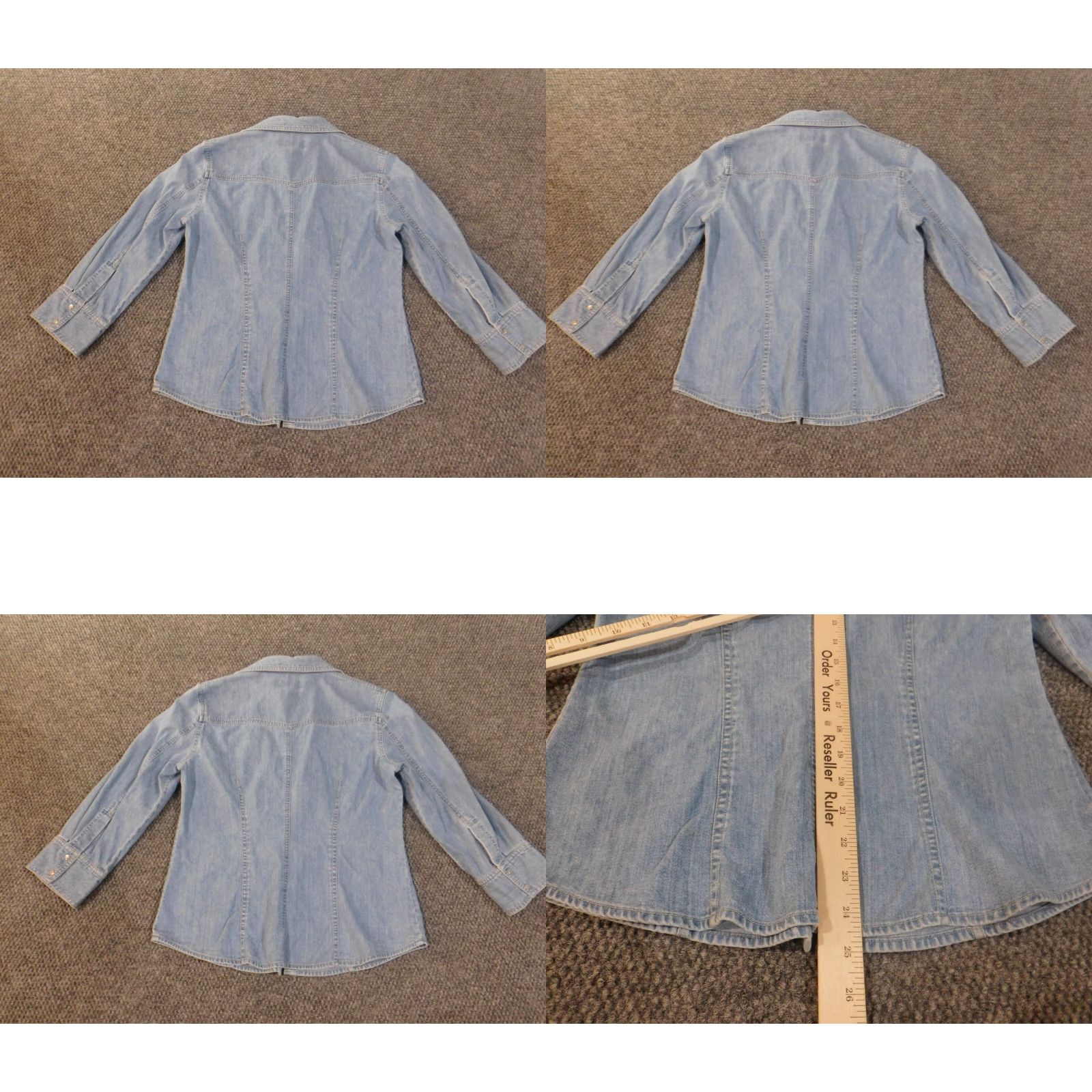 Ann Taylor Loft Shirt Denim Blue Western Casual Cotton Long Sleeve Button-Up M Womens Size M / US 6-8 / IT 42-44 - 8 Thumbnail