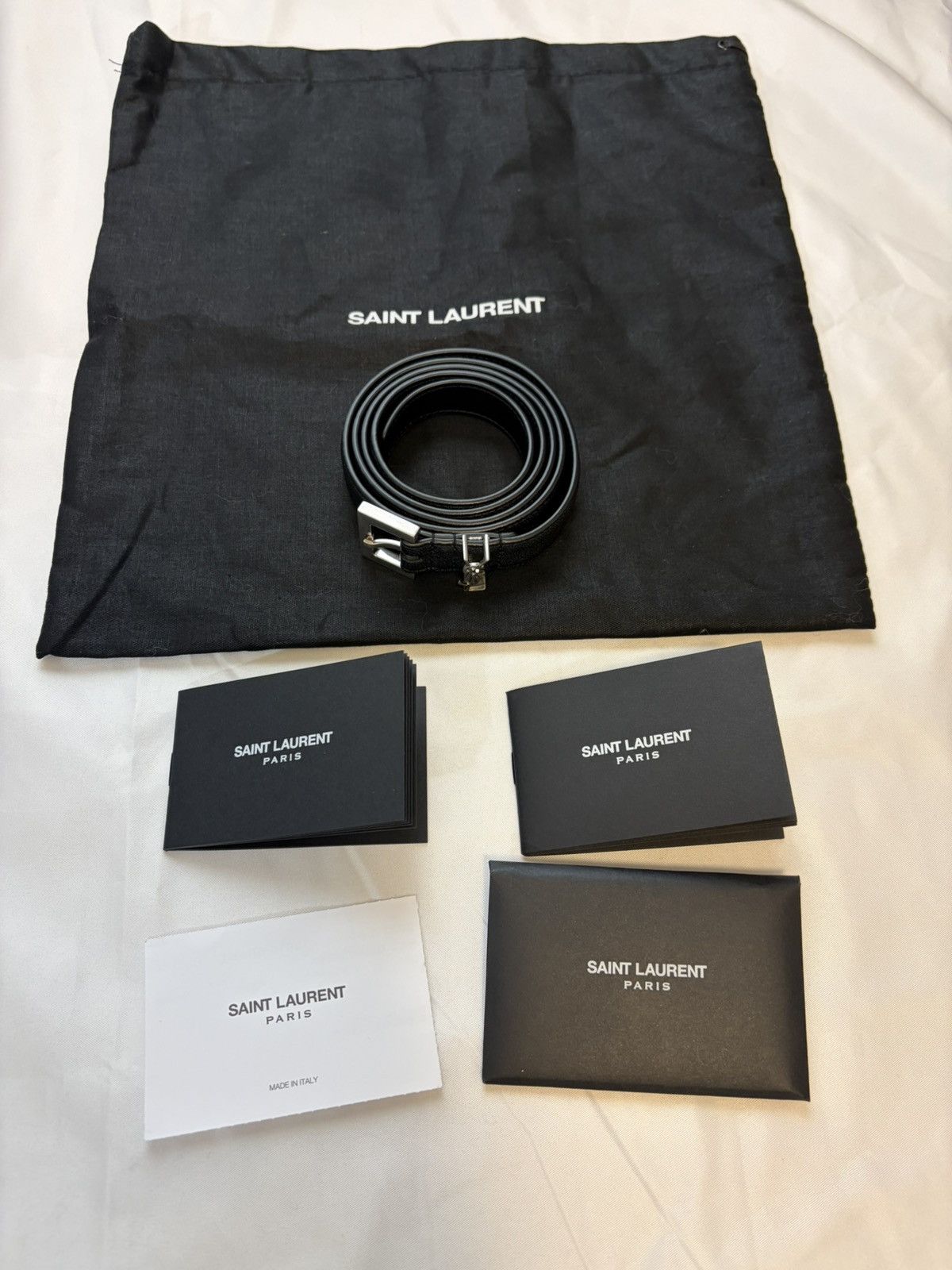Saint Laurent Paris Saint Laurent Cassandre Belt Black Size 90 Near New Size ONE SIZE - 1 Thumbnail