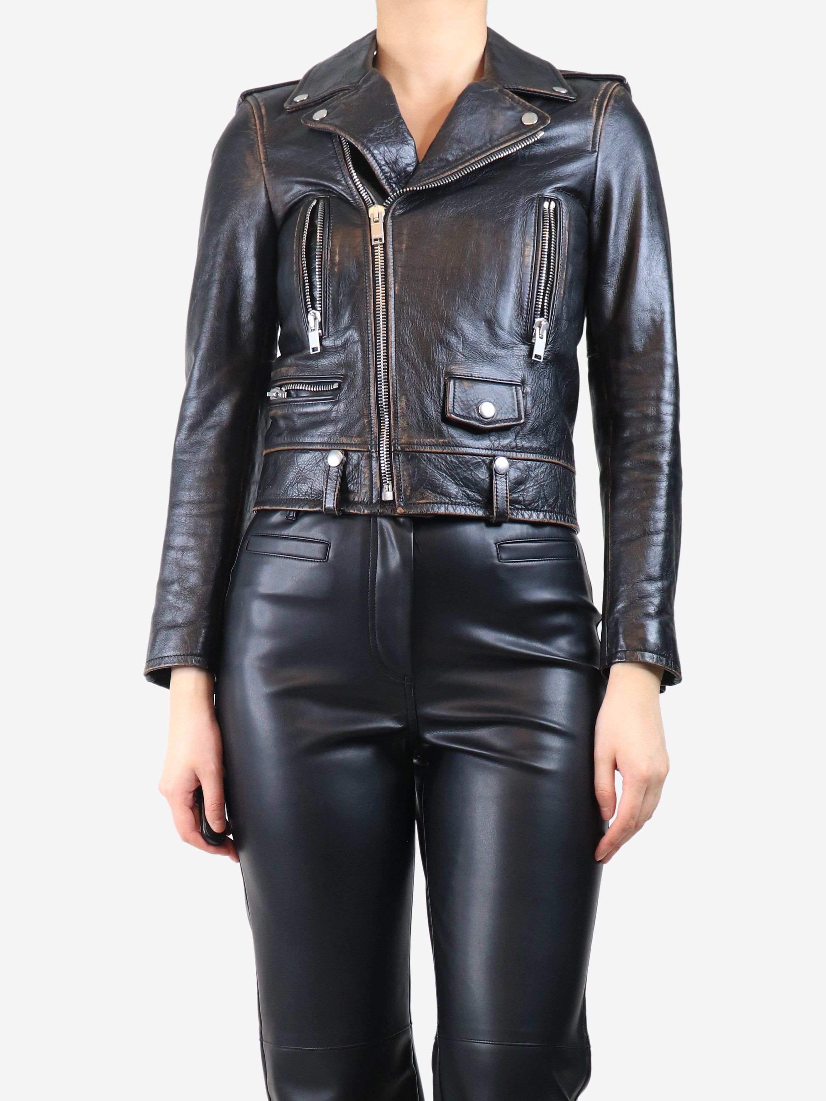 Other Black leather printed biker jacket - UK 10 Size M / US 6-8 / IT 42-44 - 1 Thumbnail