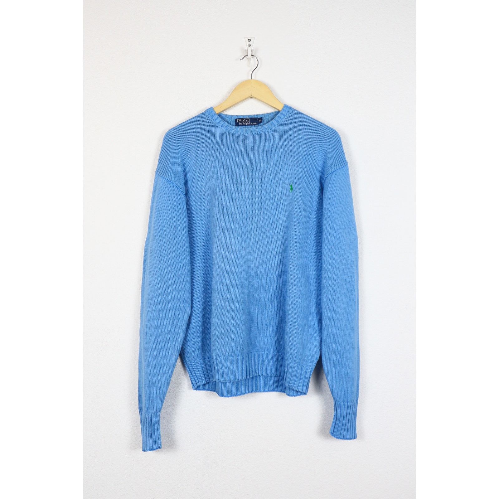 Polo Ralph Lauren Vintage Polo Ralph Lauren Pony Logo Blue Cotton Knit Sweater Size US XL / EU 56 / 4 - 1 Thumbnail