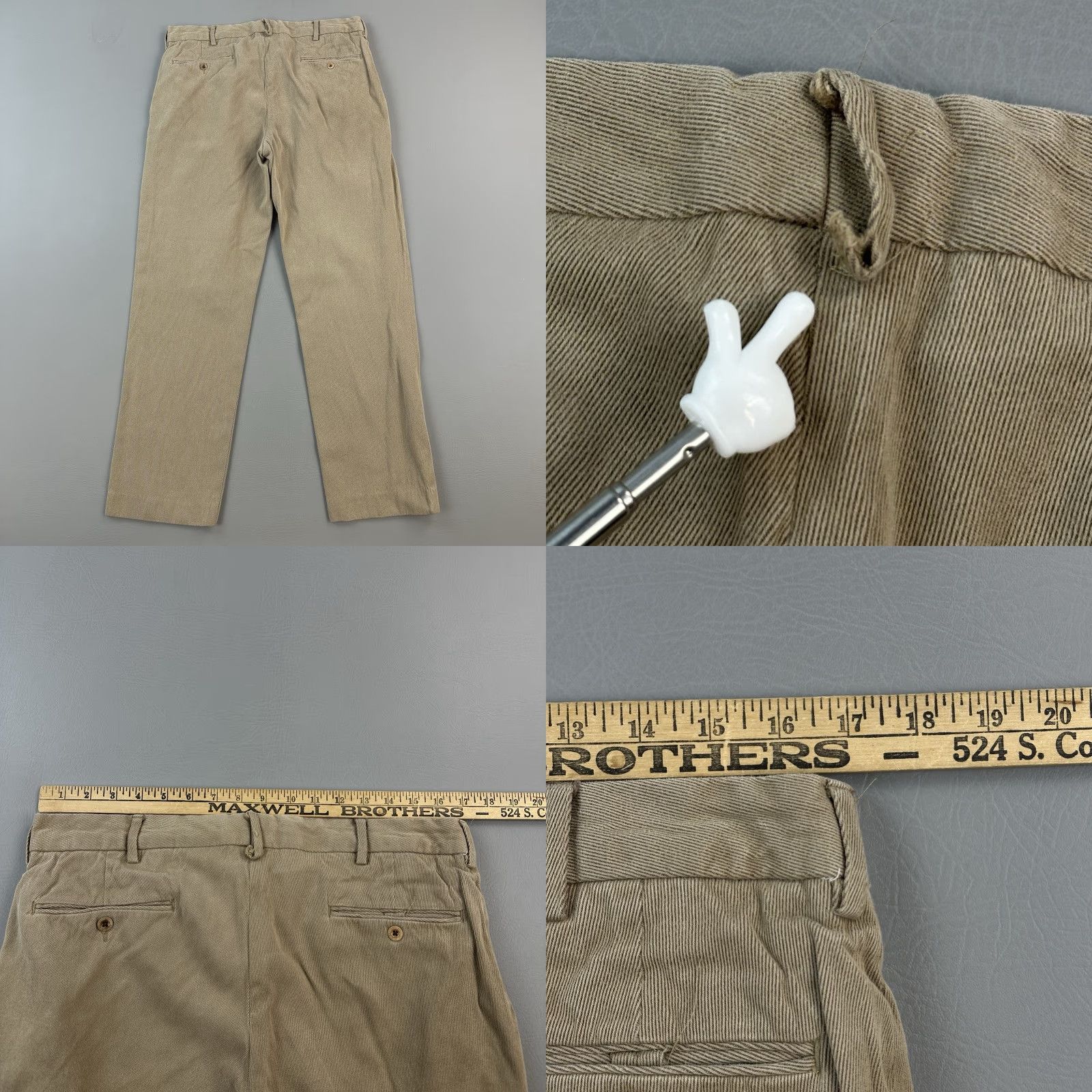 Polo Ralph Lauren VINTAGE Polo Ralph Lauren Pants Mens 34x32 34x30 Twill Leather Trim Classic 90s Size US S / EU 44-46 / 1 - 9 Thumbnail