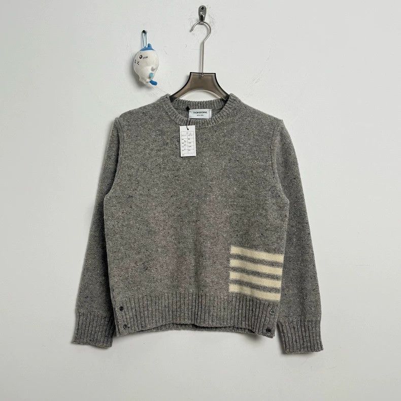 Thom Browne Thom Browne New gray four-striped round-neck wool wool blen Size US M / EU 48-50 / 2 - 1 Thumbnail