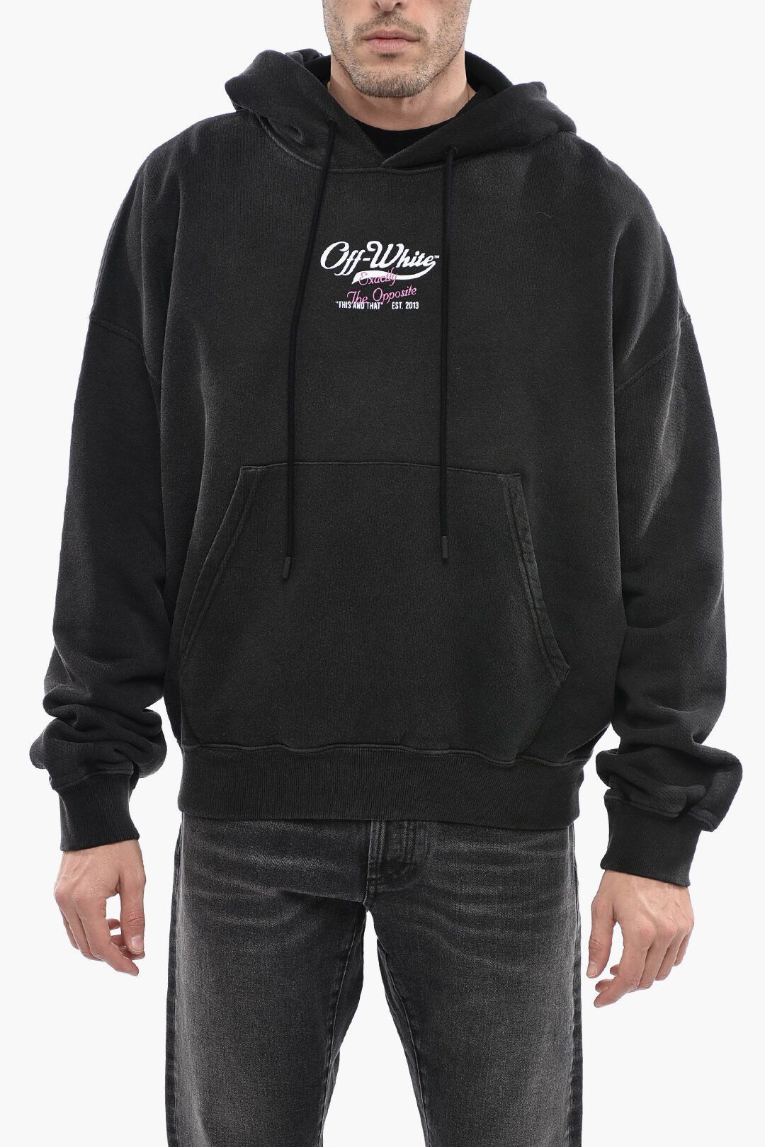 image of Off White Og1Mm0424 Seasonal Boxy Hoodie In Black, Men's (Size Large)