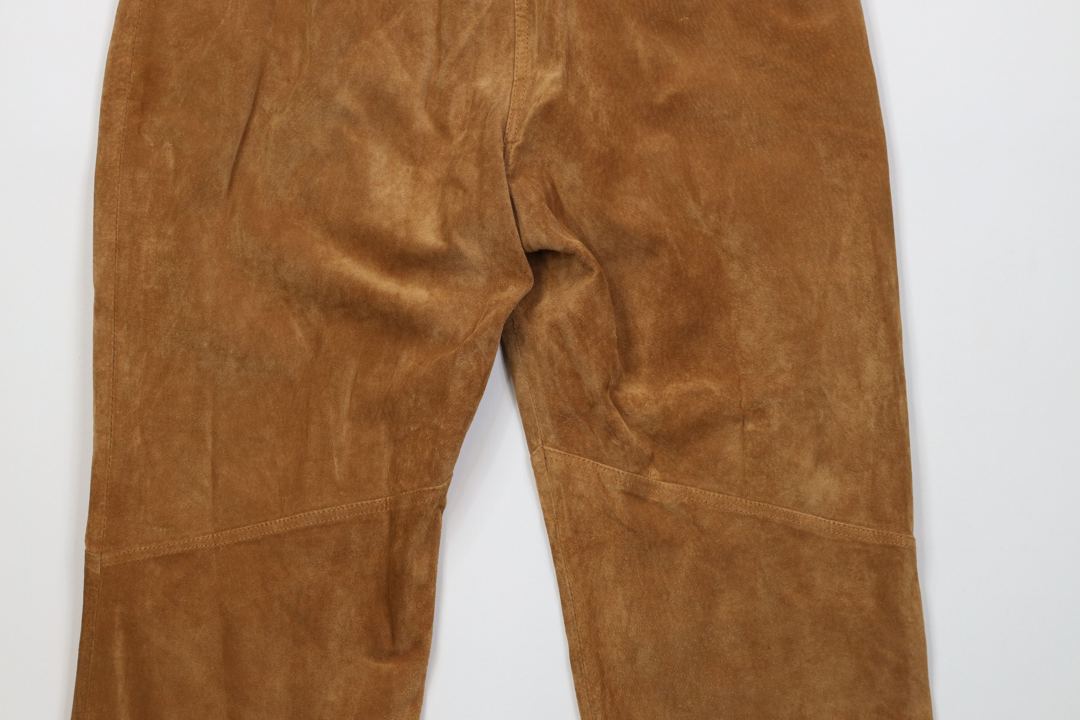 Vintage Vintage 90s Y2K Babydoll Streetwear Leather Pants Brown Size 34" / US 12 / IT 48 - 12 Thumbnail