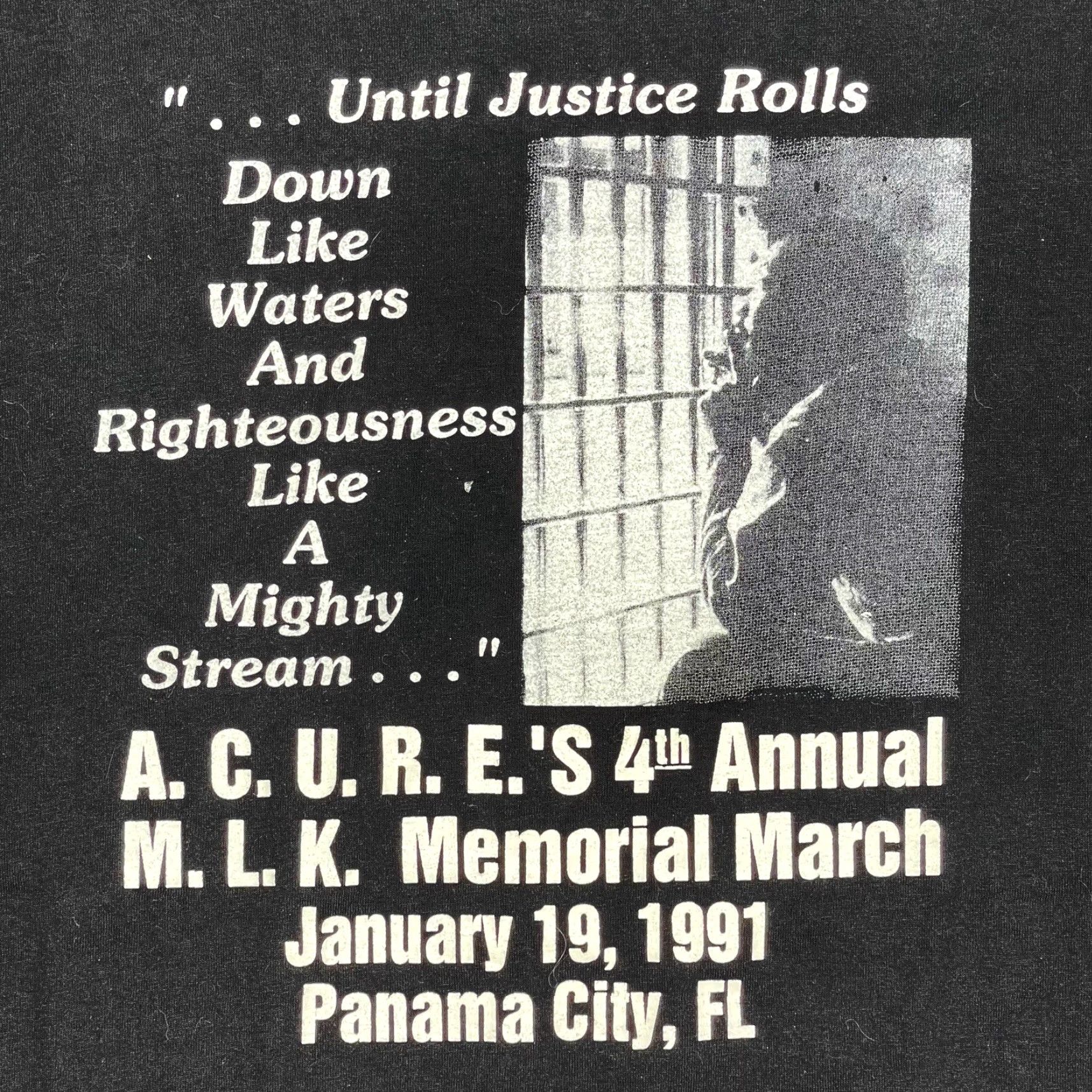 Hanes VTG Hanes MLK Martin Luther King Jr March on FL 4th Anniv Crew Neck Short Sleeve T-Shirt XL Black Unisex Adults Graphic Print Size US XL / EU 56 / 4 - 2 Thumbnail