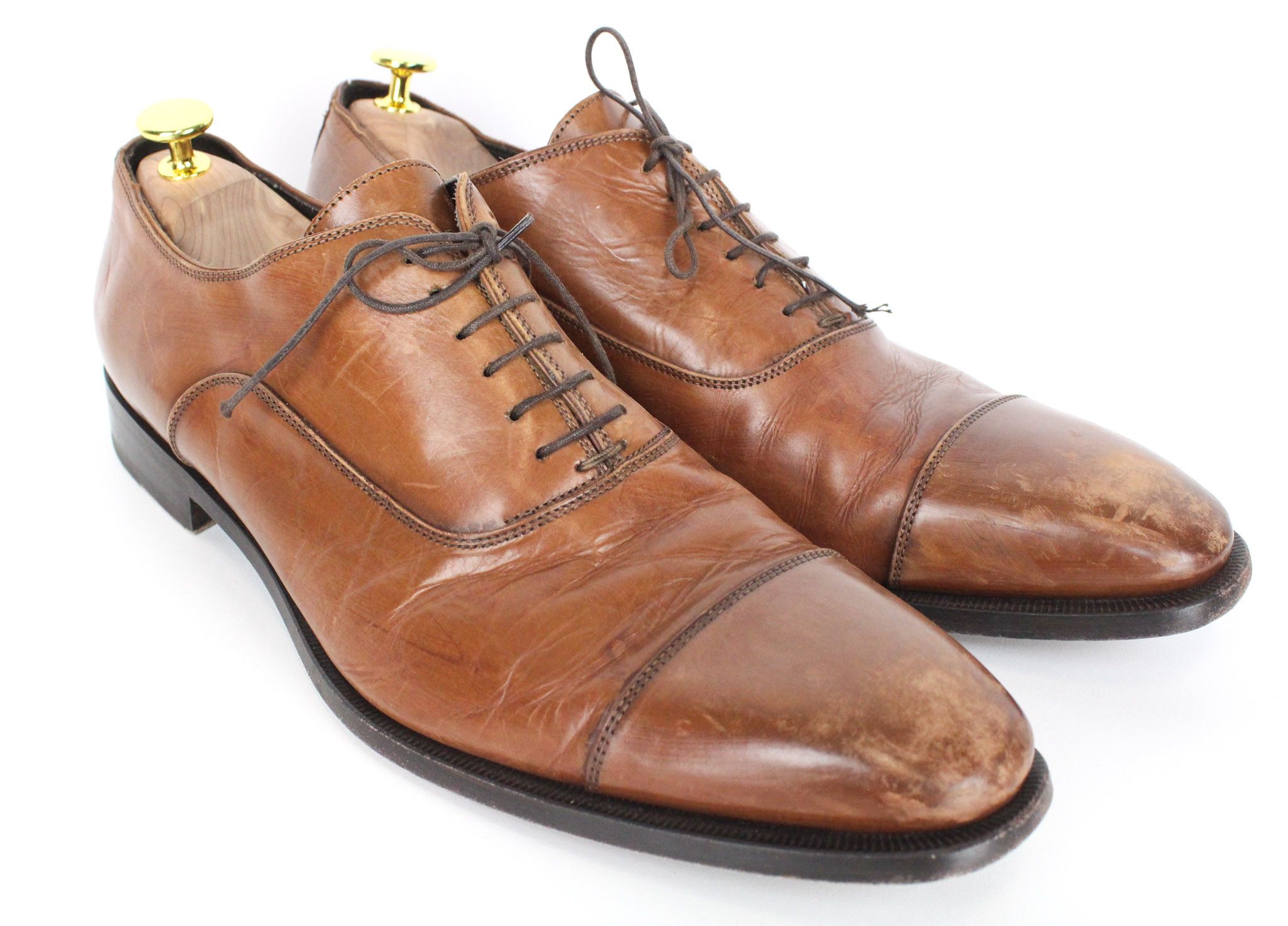 Suitsupply EU44.5 Mid Brown Leather Laced Low-Top 72821 Size US 11.5 / EU 44-45 - 1 Thumbnail