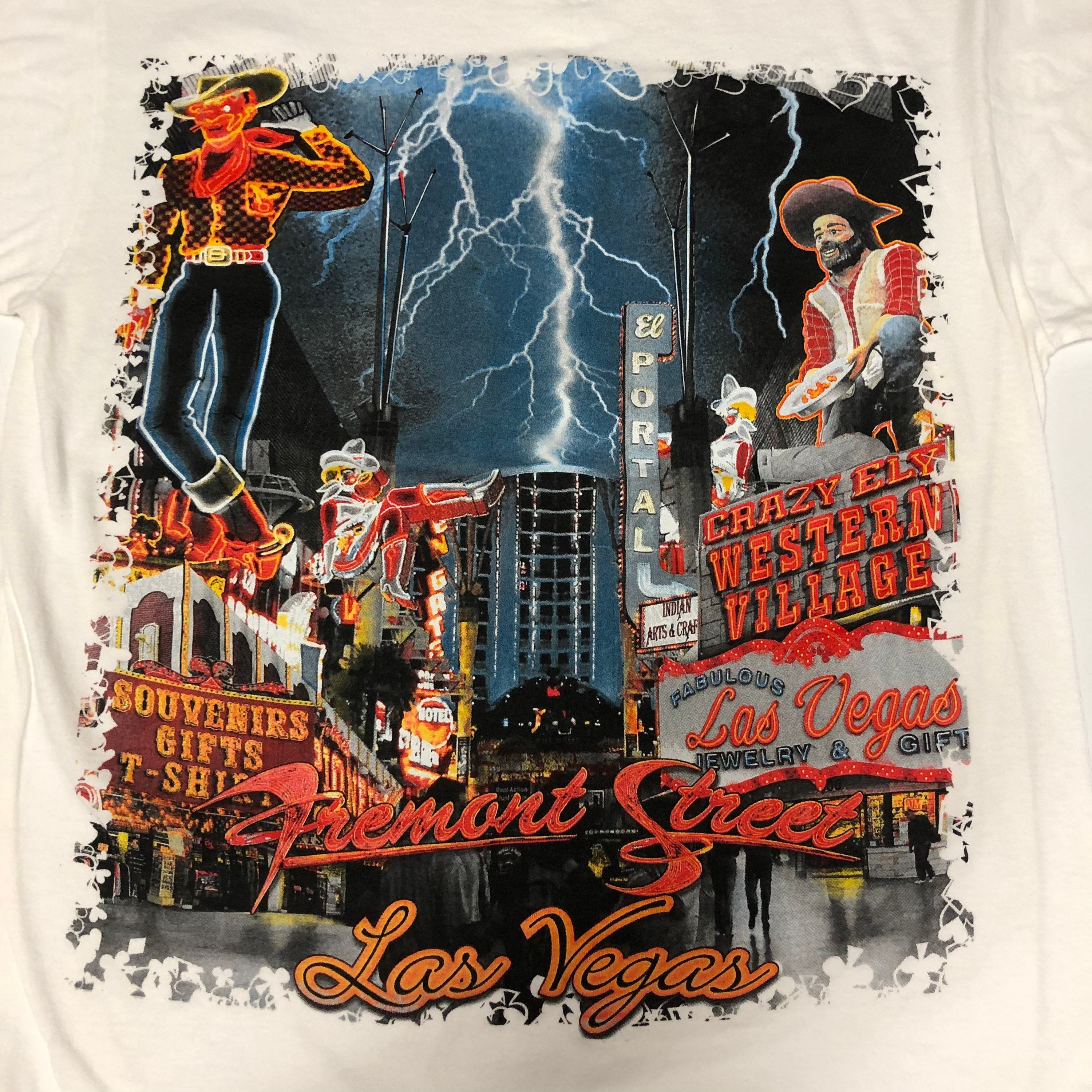 Anvil 90's Las Vegas CRAZY ELY WESTERN VILLAGE Store T Shirt Size US L / EU 52-54 / 3 - 1 Thumbnail
