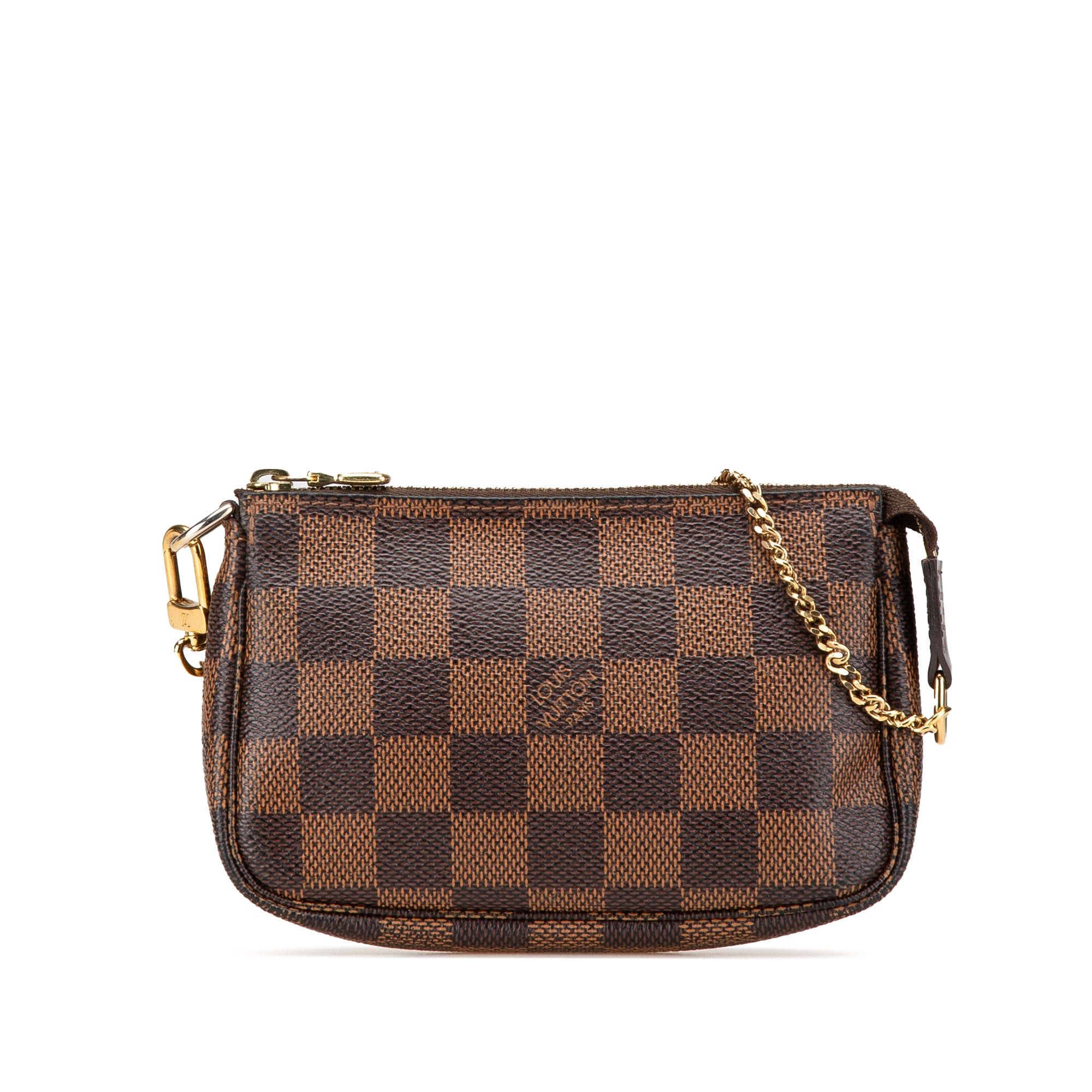 Louis Vuitton Louis Vuitton Damier Ebene Mini Pochette Accessories Brown Size ONE SIZE - 1 Thumbnail
