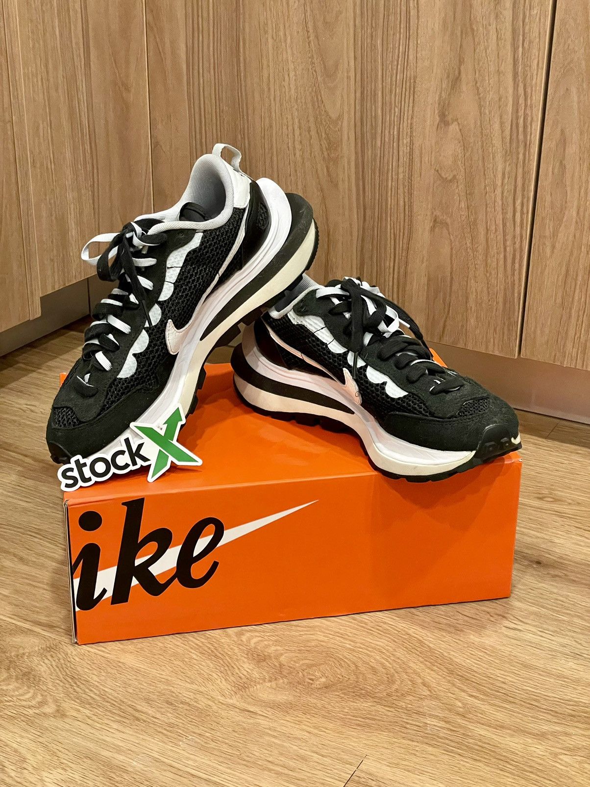 Nike × Sacai Nike Vaporwaffle Sacai Black White | Grailed